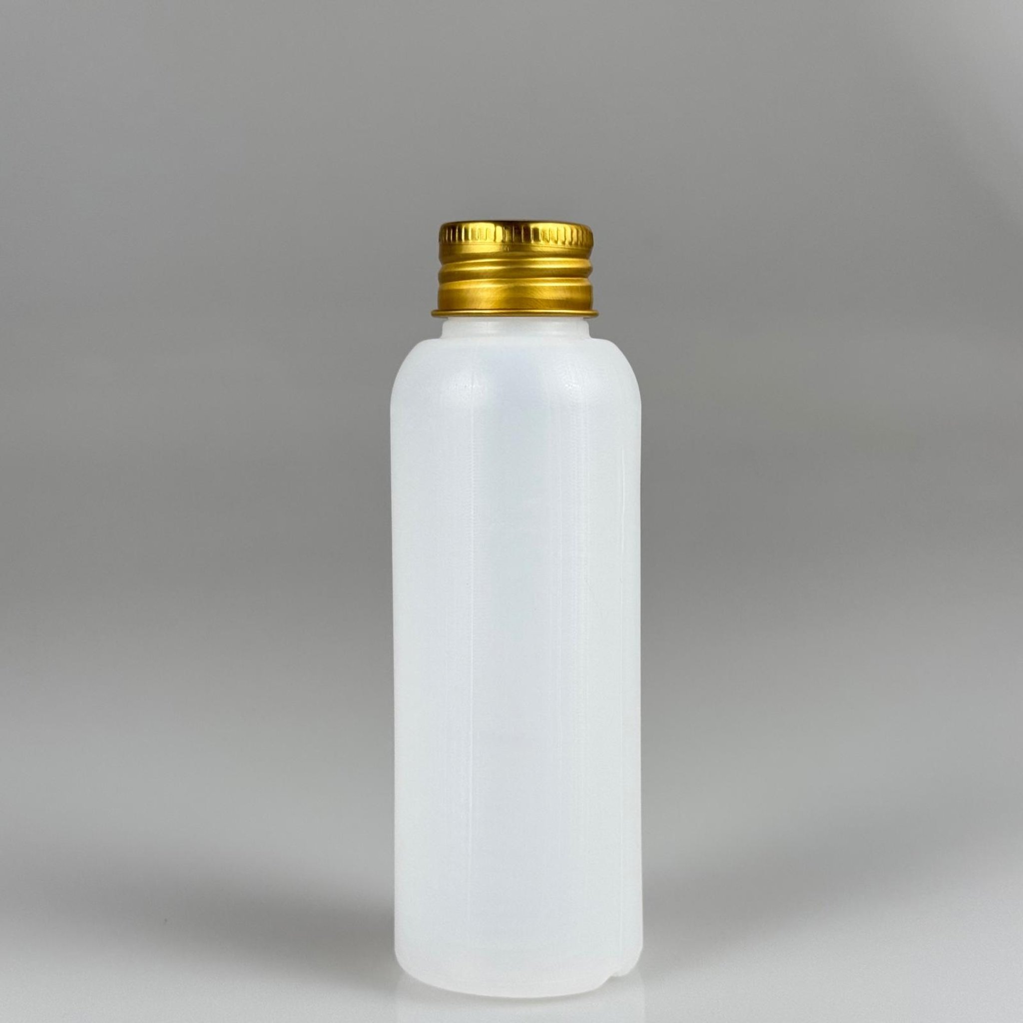 100 CC NATÜREL SERT POLİETİLEN ASETON ŞİŞESİ ( 24 MM ) + KÖPÜK CONTALI GOLD METAL ALÜMİNYUM KAPAKLI TAKIM - 100 ML KAPAKLI PLASTİK ASETON ŞİŞELERİ