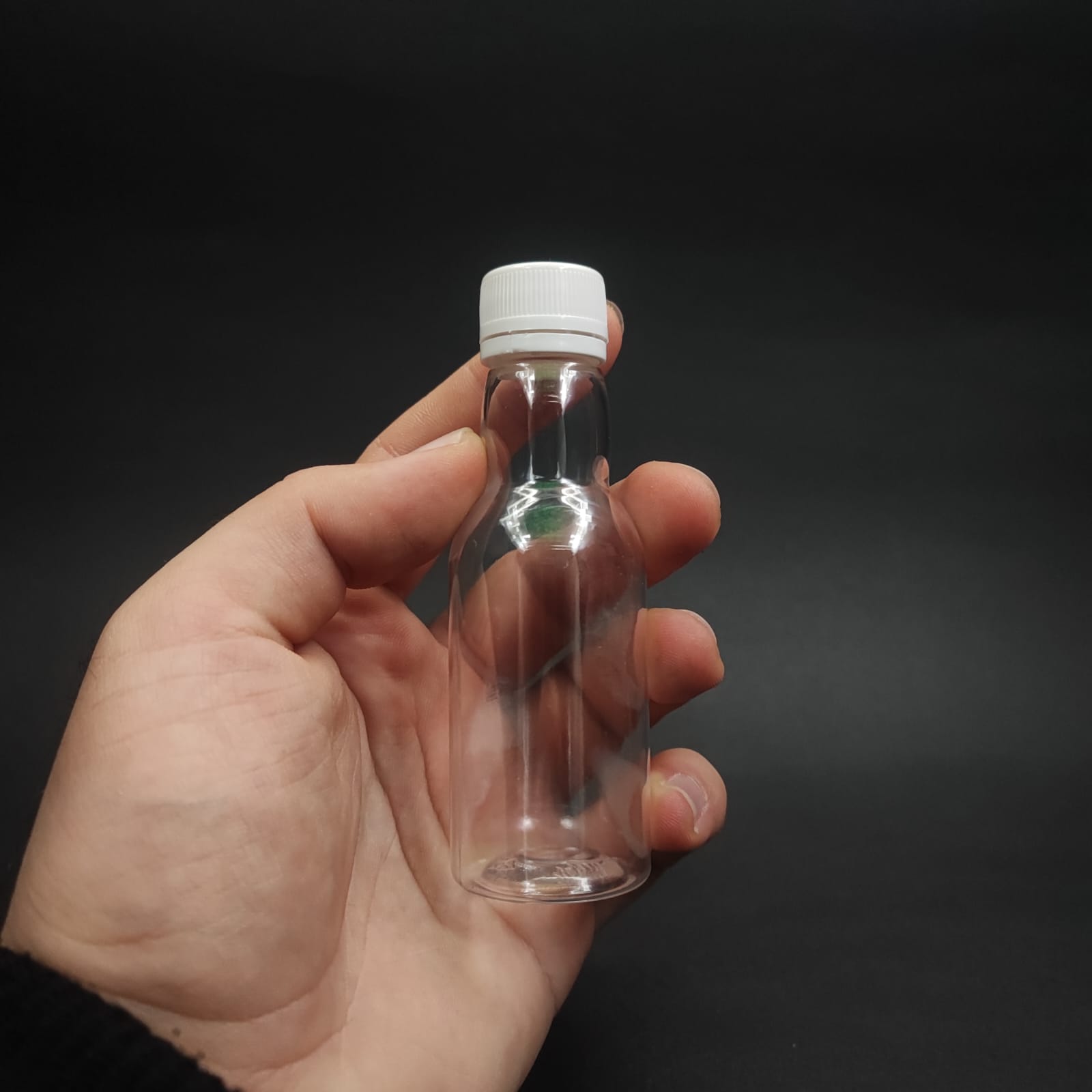 40 CC PET SHOT ŞİŞESİ  - KİLİTLİ BEYAZ KAPAKLI KOLAJEN ŞİŞESİ - 40 ML BOĞAZLI PLASTİK ŞİŞE - ŞEFFAF (KİLİTLİ KAPAK SERTÇE BASTIRARAK KAPANIR)