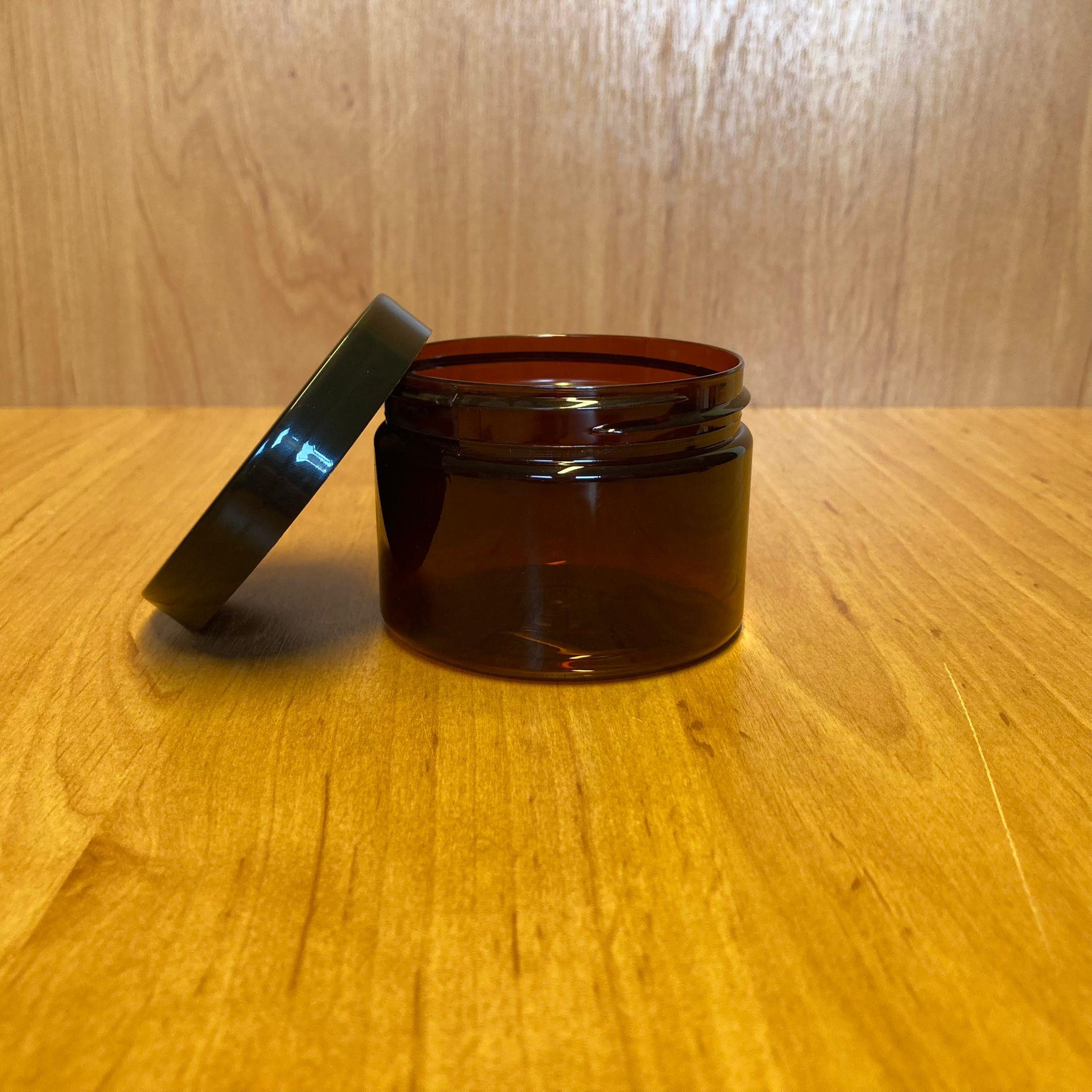 150 CC AMBER SERT PLASTİK KAVANOZ - SİYAH KAPAKLI - 150 ML PLASTİK KREM KAVANOZU