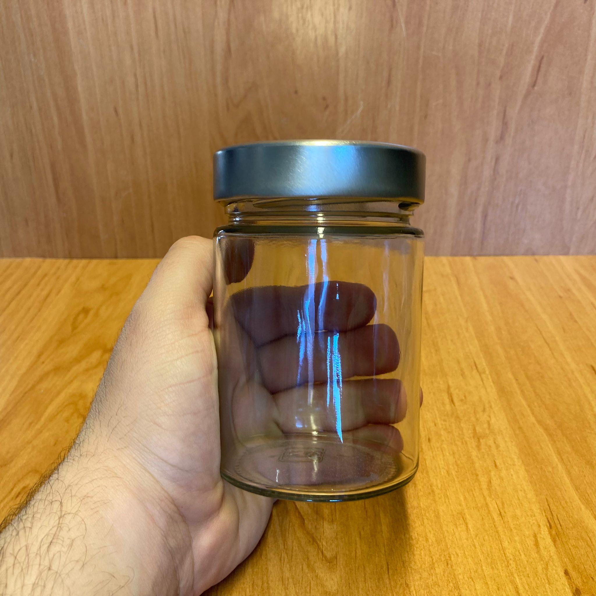350 CC ALMAN KAVANOZ - GÜMÜŞ METAL KAPAKLI - 350 ML DERİN KAPAKLI CAM KAVANOZ