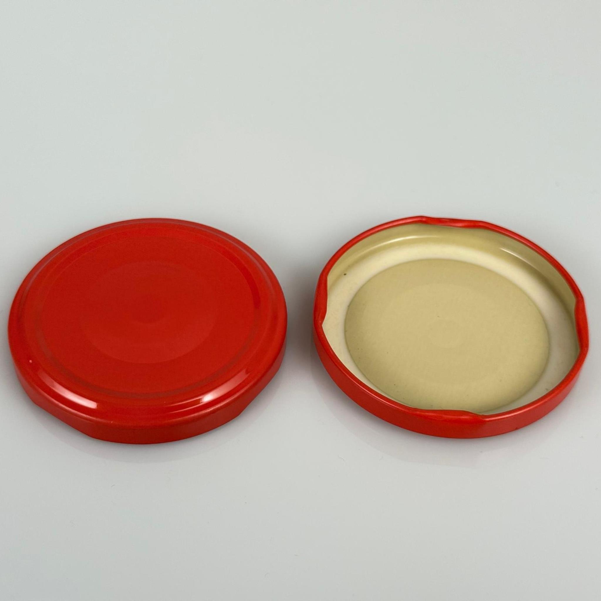63 MM TWİST-OFF KIRMIZI METAL KAPAK - 63 MM TWİST-OFF CAM KAVANOZ KAPAĞI