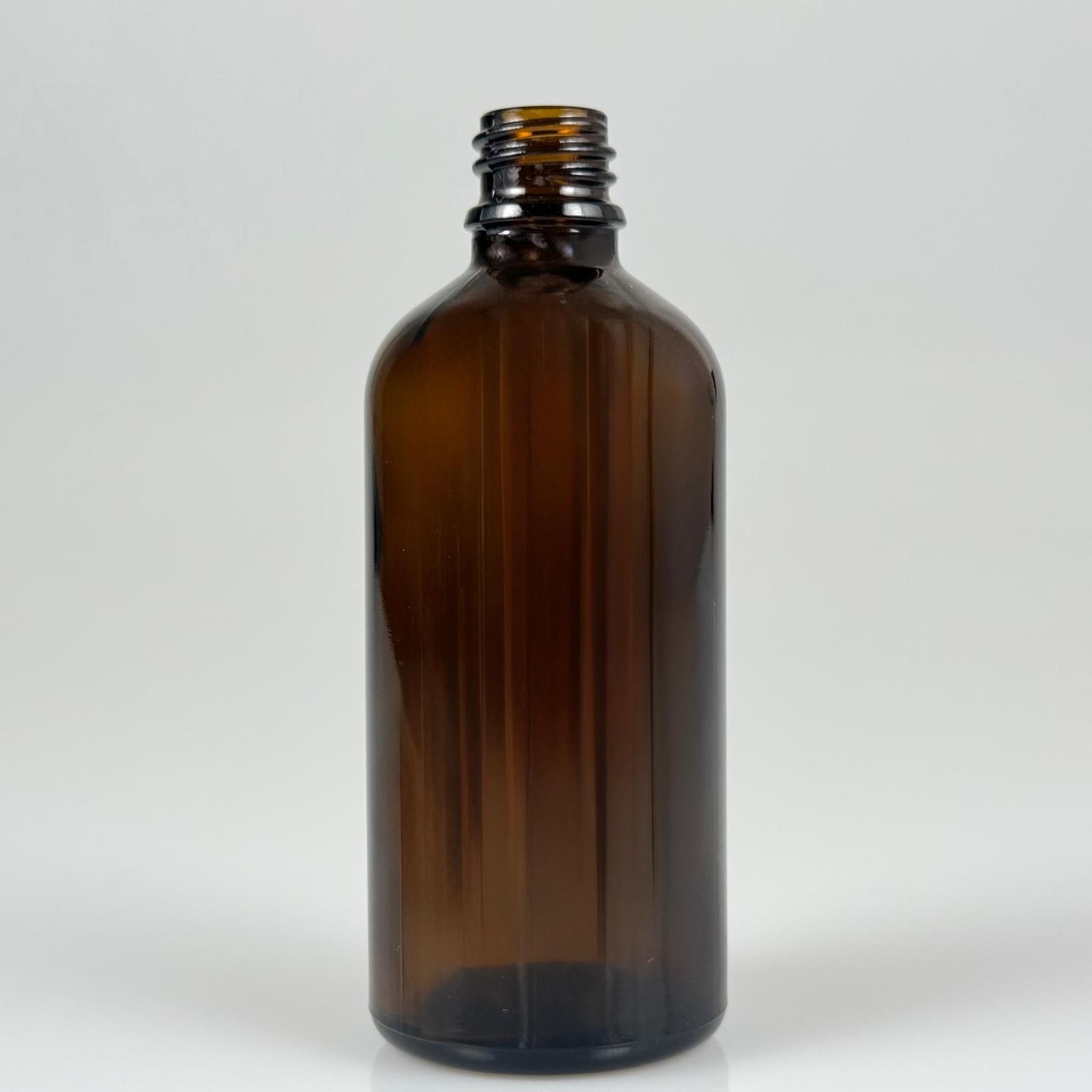 100 CC AMBER CAM ŞİŞE KAPAKSIZ (18 AĞIZ) - 100 ML CAM KAHVERENGİ DROPPER ŞİŞE
