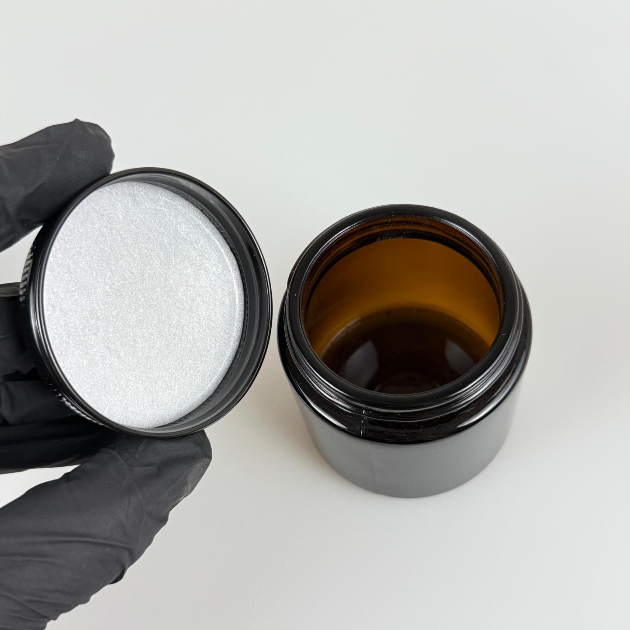 100 CC CAM AMBER KREM KAVANOZU - KÖPÜK CONTALI SIZDIRMAZ SİYAH METAL KAPAKLI  - 100 ML KAHVERENGİ KREM KAVANOZU - AMBER MUM KAVANOZU - MEDİKAL KAVANOZ - ORJİNAL AMBER (BOYAMA DEĞİL)