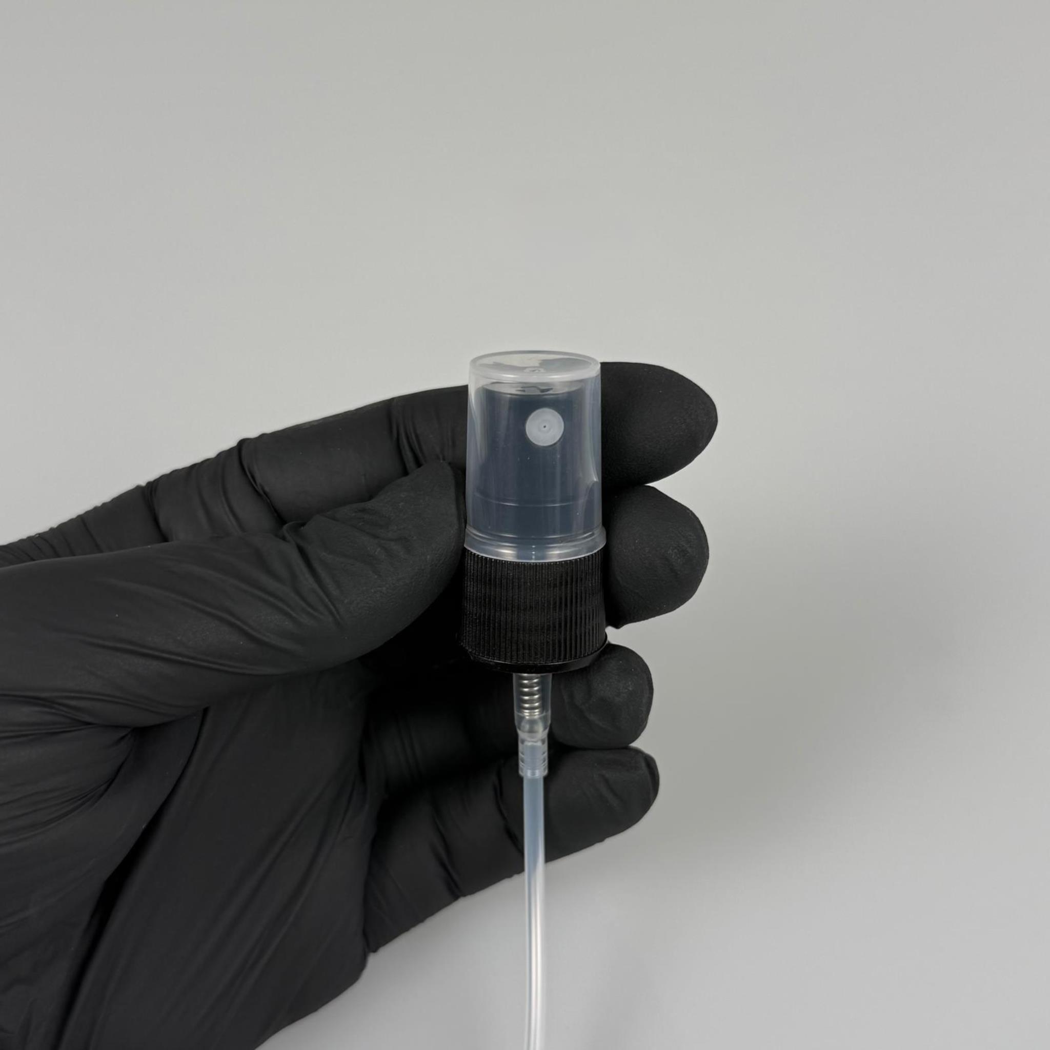 18 MM SPREY SİYAH RENK KAPAKLI - 18 MM VALF SİYAH PARMAK SPREY - UZUN HORTUMLU PET VE POLİETİLEN İÇİN