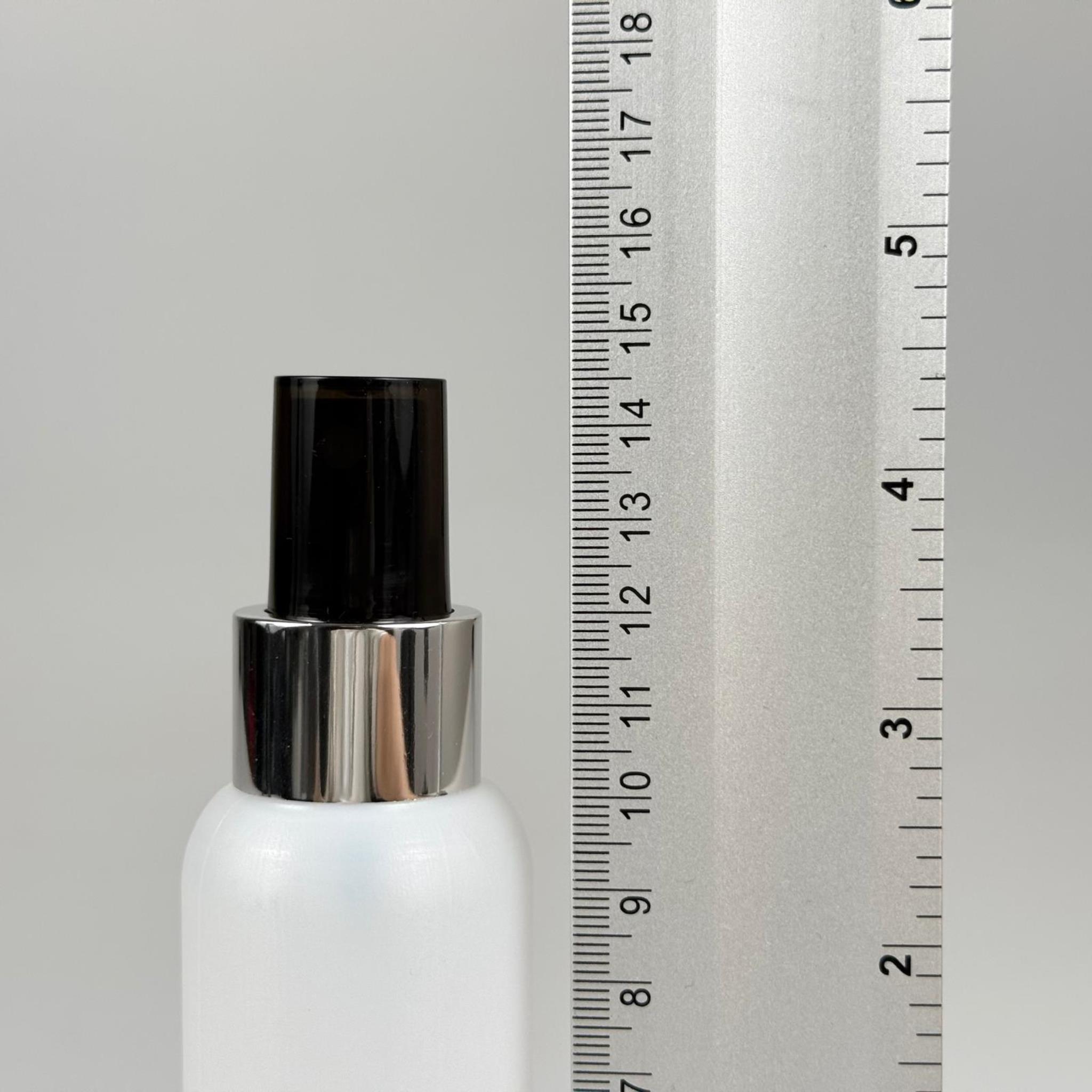 100 CC NATÜREL SERT POLİETİLEN ŞİŞE + GÜMÜŞ SİYAH SPREYLİ -  24 MM  - 100 ML SERT POLİETİLEN ŞİŞE