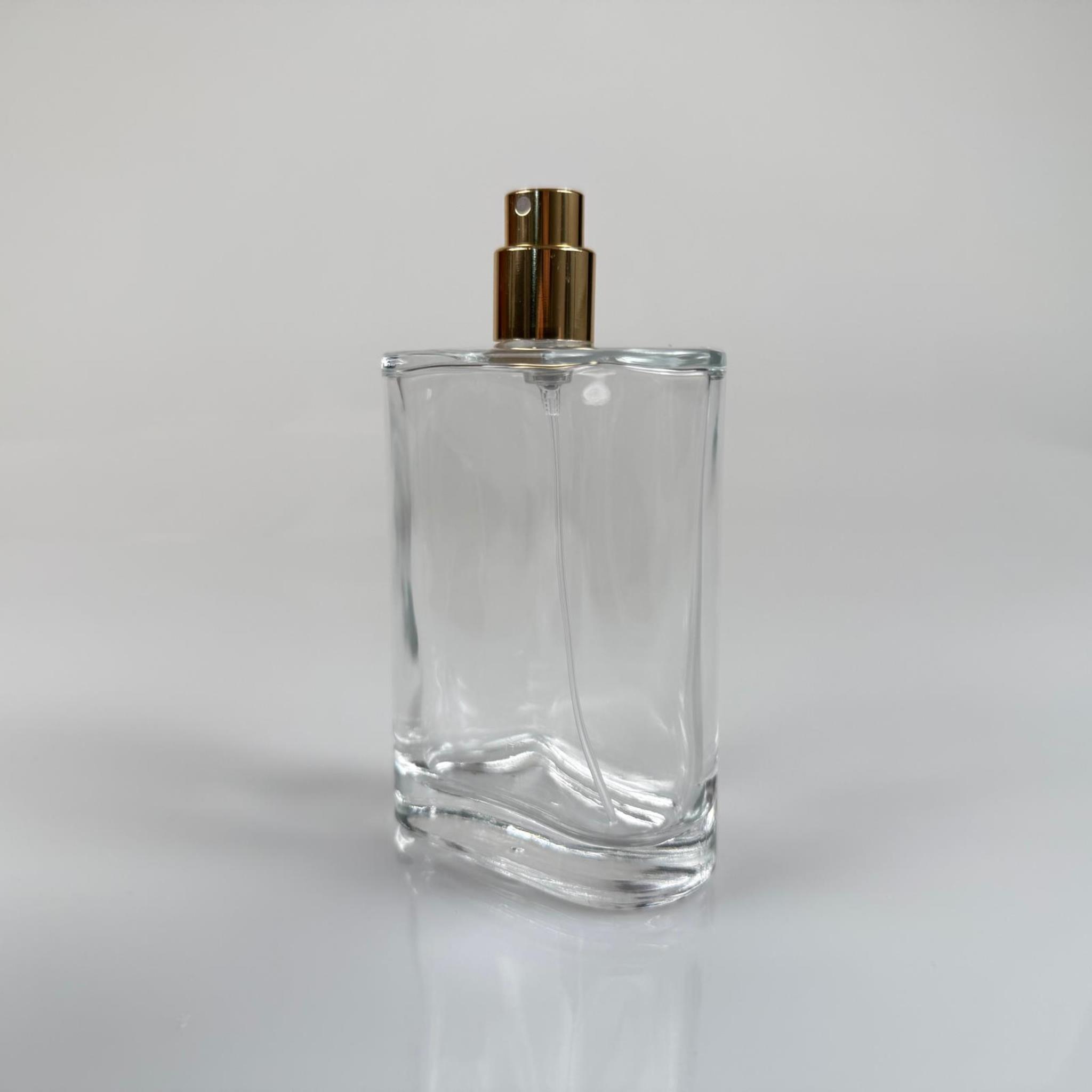 100 ML YASSI MODEL CEO PARFÜM ŞİŞESİ - GOLD METAL SPREYLİ (AĞIZ 15 MM GEÇME KOLAY KAPAMA)