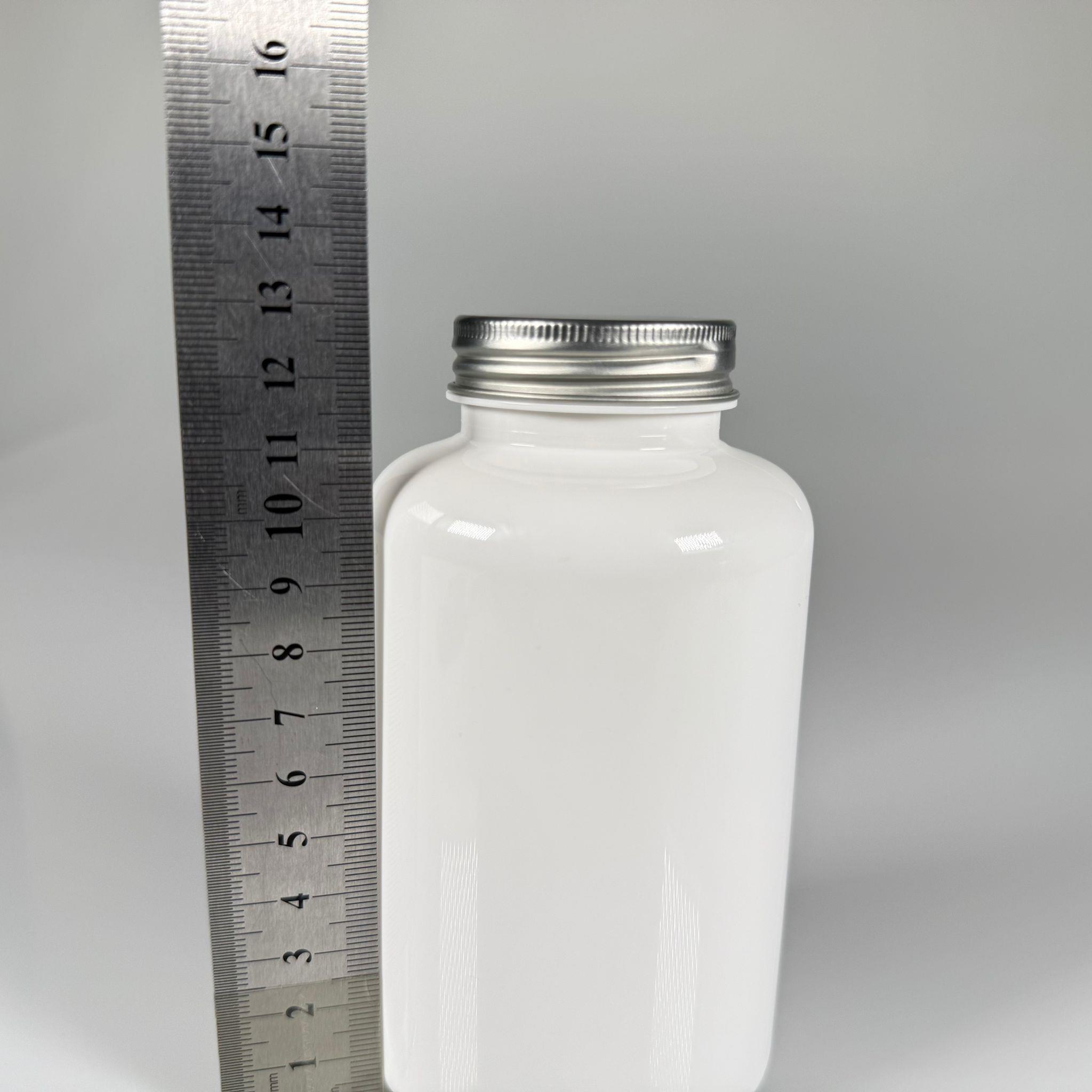 400 CC BEYAZ PET TABLET ŞİŞESİ - GÜMÜŞ KAPAKLI + KENDİNDEN YAPIŞKANLI KÖPÜK CONTALI - 400 ML KAPSÜL KUTUSU - İLAÇ ŞİŞESİ - MEDİKAL HAP ŞİŞESİ - FARMASÖTİK KAVANOZ