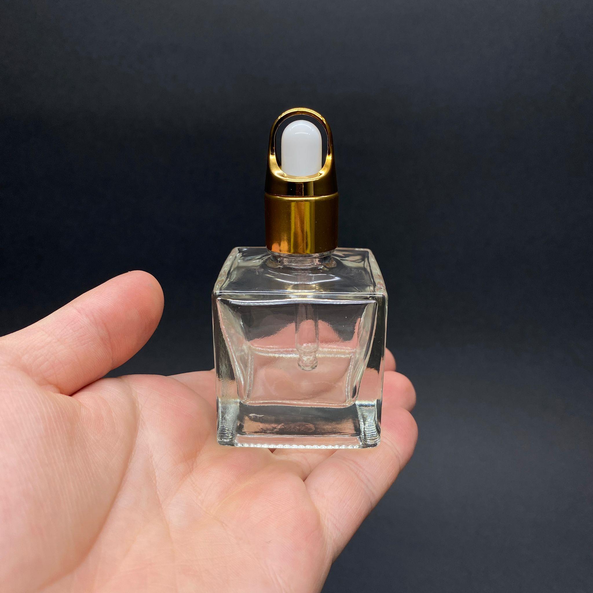 50 CC KARE CAM DAMLALIKLI ŞİŞE - BEYAZ EMZİK - GOLD FLOWER SEPET MODEL METALİK KAPAK - 50 ML KÖŞELİ CAM DAMLALIKLI ŞİŞE