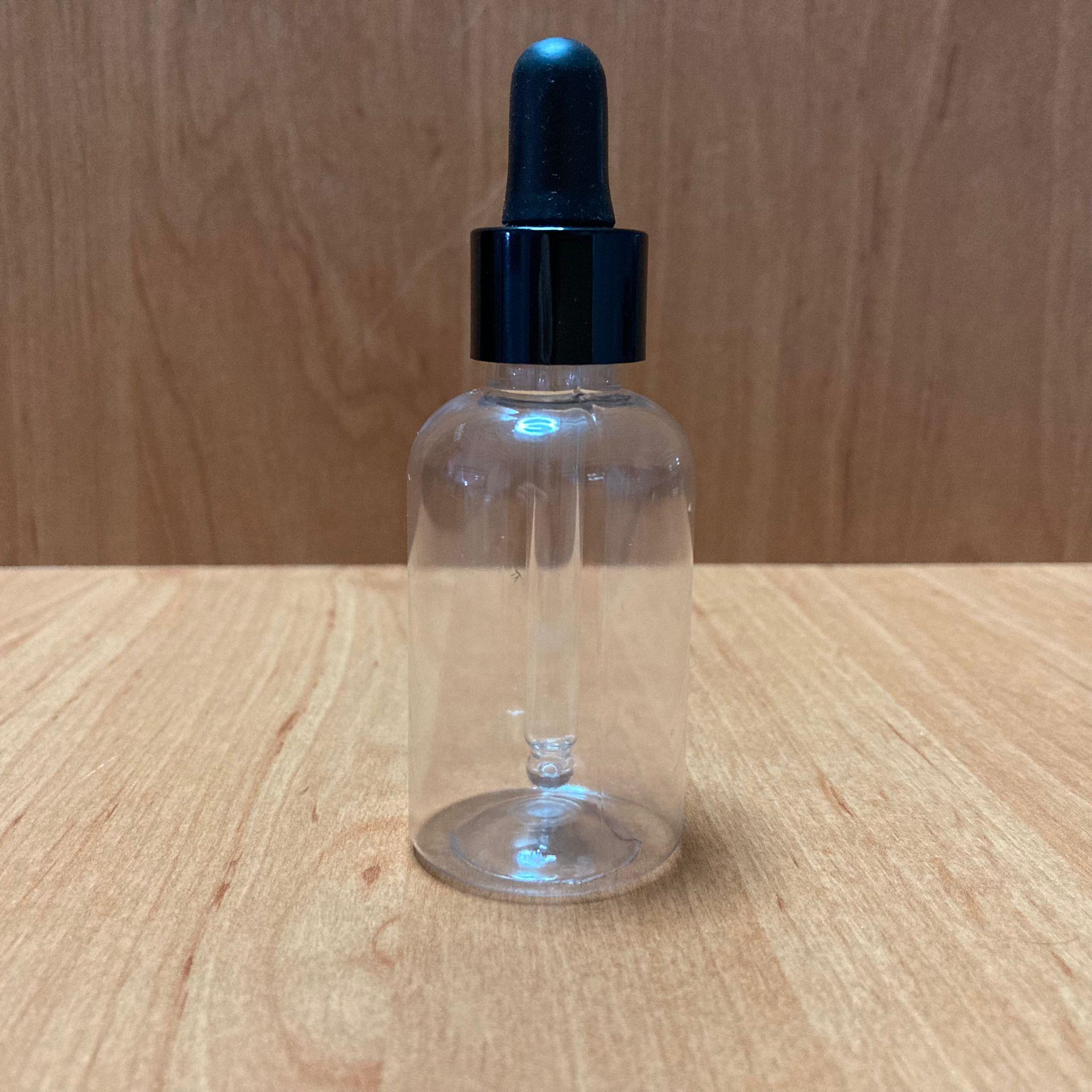 40 CC CAM DAMLALIKLI PLASTİK ŞİŞE - SİYAH EMZİK - SİYAH METALİK KAPAK - 40 ML ŞEFFAF CAM DAMLALIKLI PLASTİK ŞİŞE