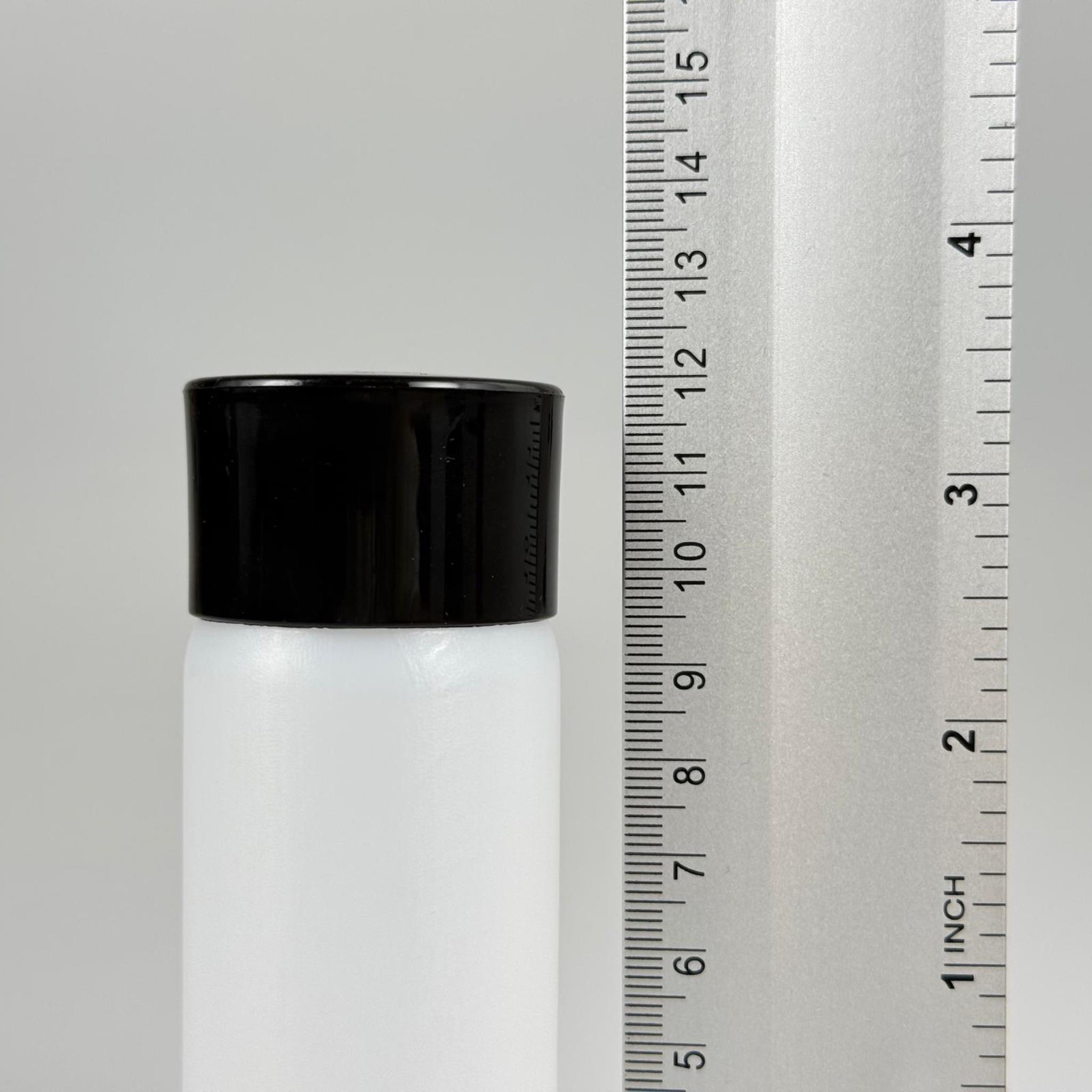 100 CC NATÜREL SERT POLİETİLEN ŞİŞE ( 24 MM ) + SİYAH GENİŞ PLASTİK KAPAKLI + PLASTİK TIPALI - 100 ML SERT POLİETİLEN ASETON ŞİŞESİ