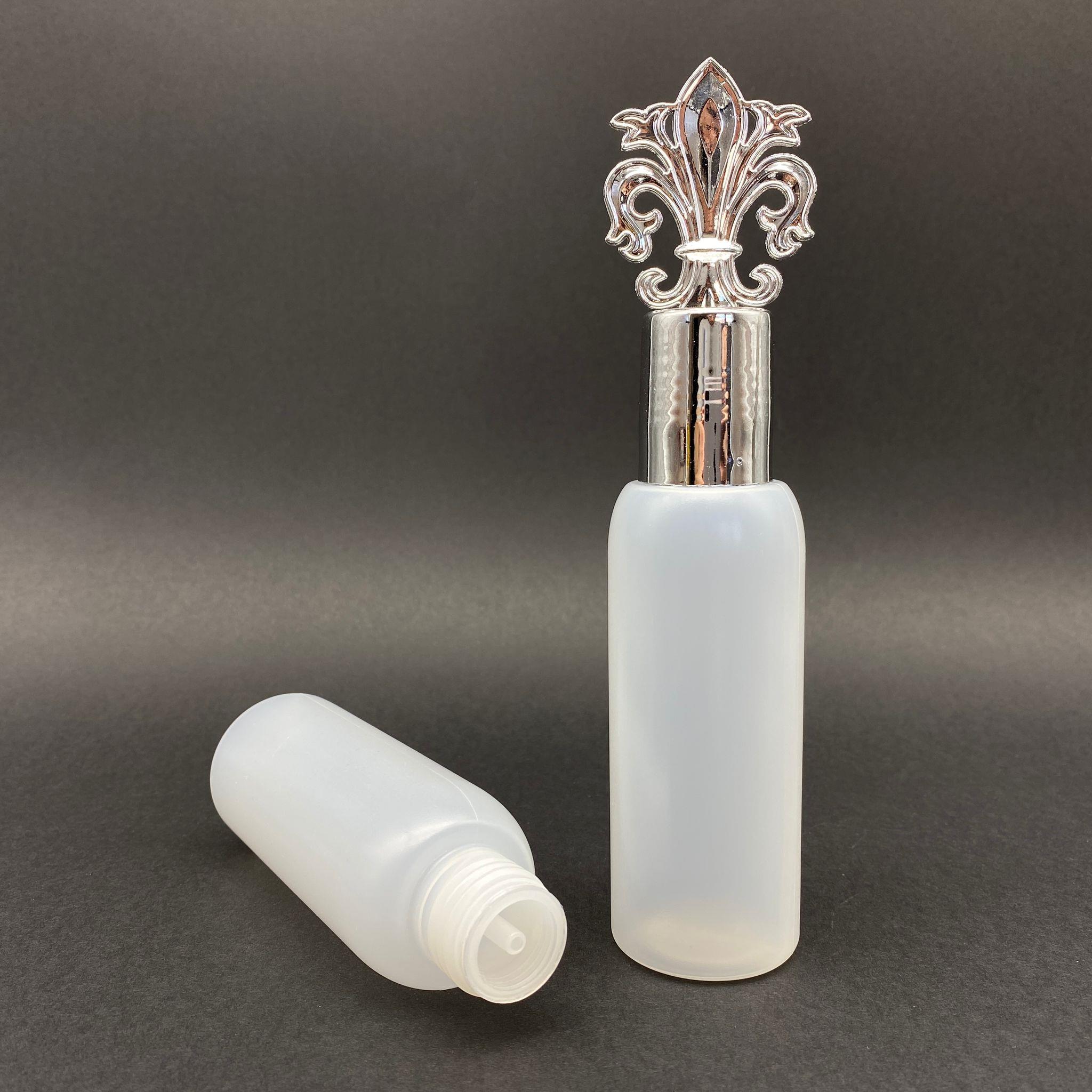 100 CC SERT NATÜREL ŞİŞE - GÜMÜŞ OSMANLI KAPAKLI - KOLONYA TIPALI - 100 ML PLASTİK KOLONYA ŞİŞESİ