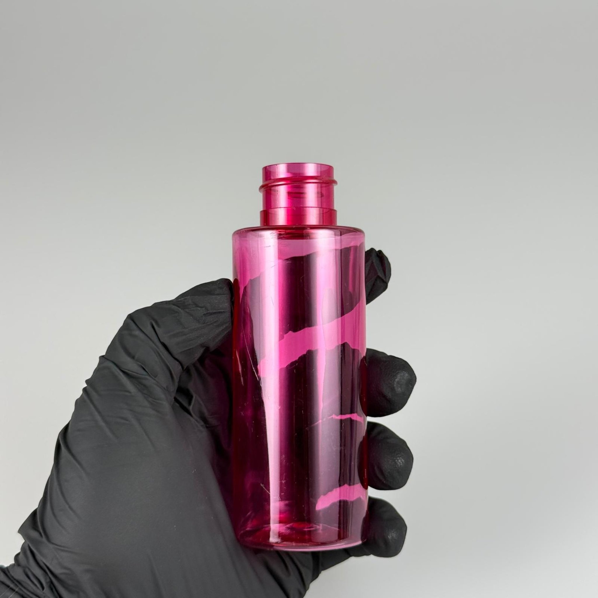 100 CC SİLİNDİR KESKİN KÜT MODEL SERT (17 GR) PET ŞİŞE - KAPAKSIZ - AĞIZ ÇAPI 24 MM - PEMBE