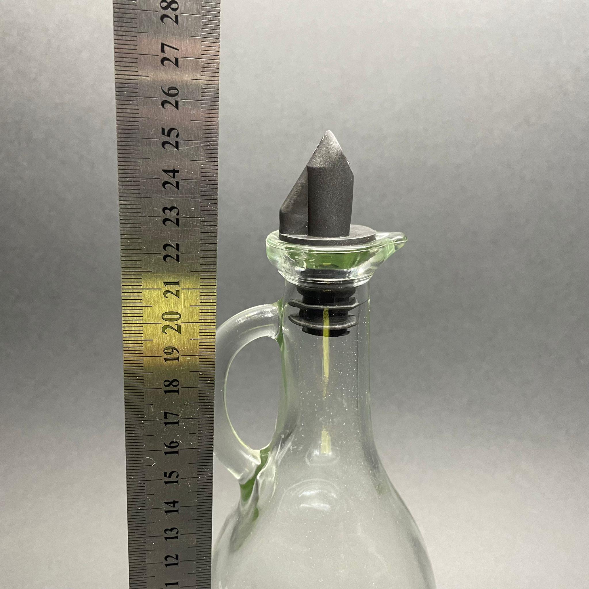 500 CC GAGALI KULPLU YAĞLIK CAM ŞİŞE - 500 ML GALON YAĞDANLIK ŞİŞE - YAĞ ŞİŞESİ - ŞEFFAF - SİYAH SİLİKON TIPALI