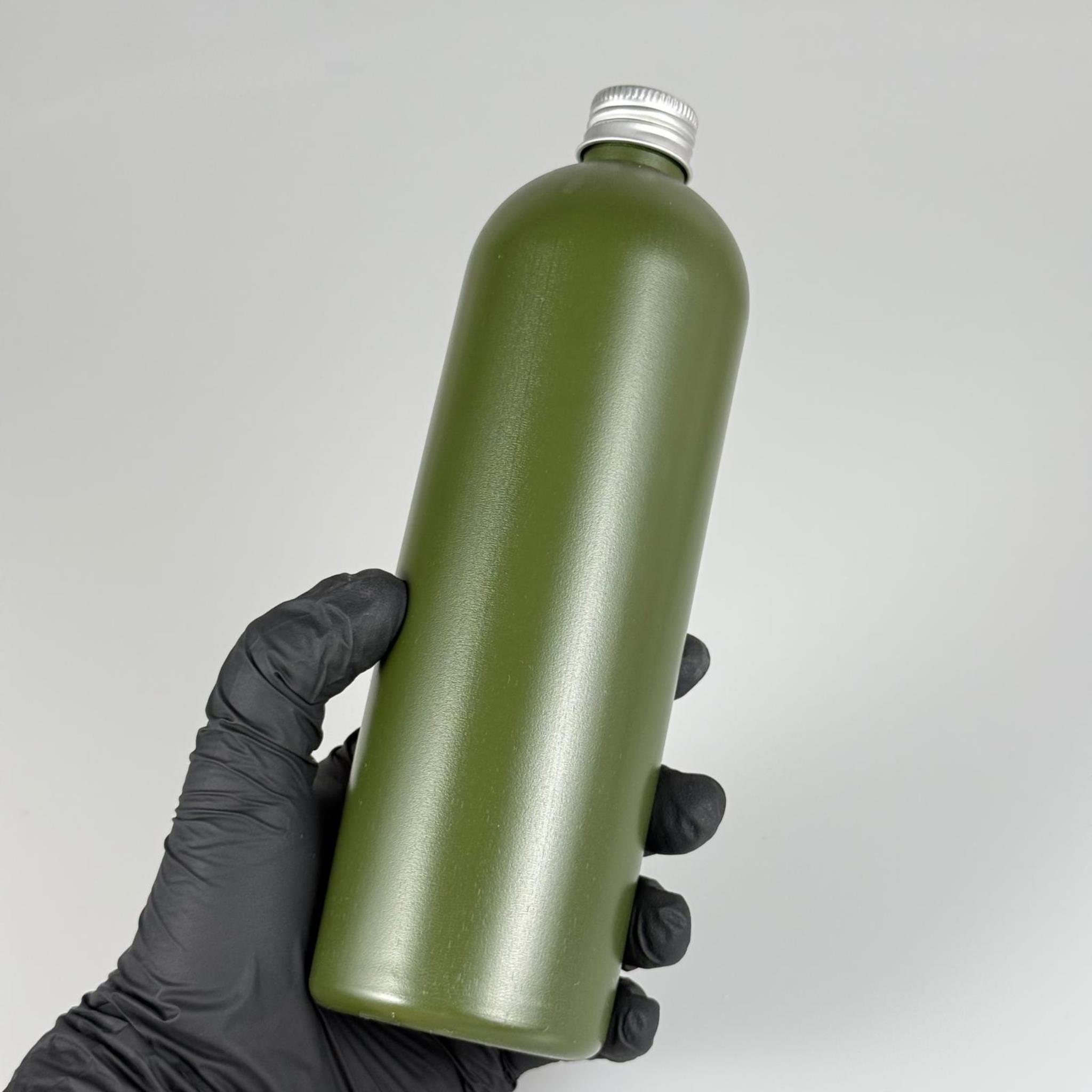 500 CC YEŞİL SİLİNDİR MODEL MAT SIKILABİLİR POLİETİLEN ŞİŞE 47 GRAM (24 AĞIZ) + KÖPÜK CONTALI GÜMÜŞ METAL ALÜMİNYUM KAPAK - 500 ML POLİETİLEN ASETON ŞİŞESİ