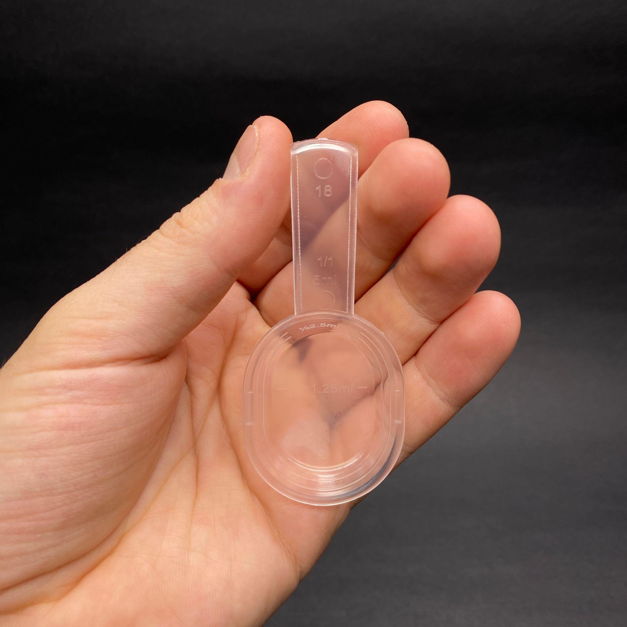 PLASTİK ÖLÇEK KAŞIK -  5 ML (1,25 ML OLARAK 4 KADEME) - ŞURUP KAŞIĞI - İLAÇ İÇİN ÖLÇÜ KAŞIK - NATÜREL