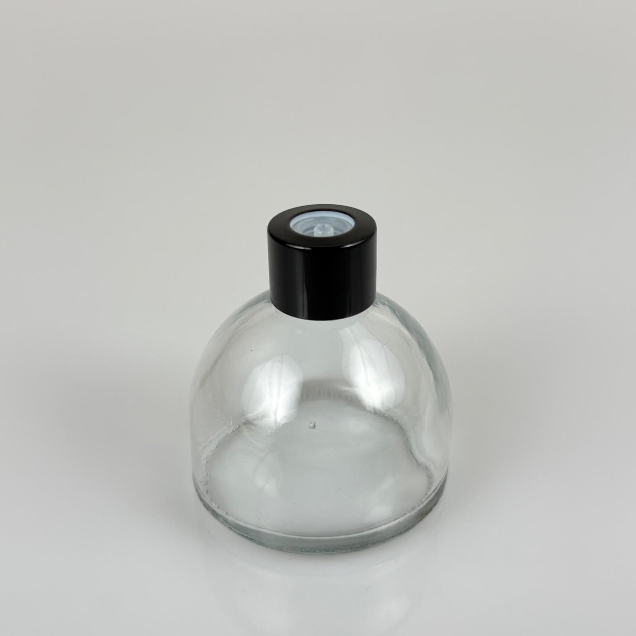 KUBBE MODEL CAM KOLONYA ŞİŞESİ + METAL SİYAH KAPAK + TIPA - 50 ML - HEDİYELİK KOLONYA ŞİŞELERİ
