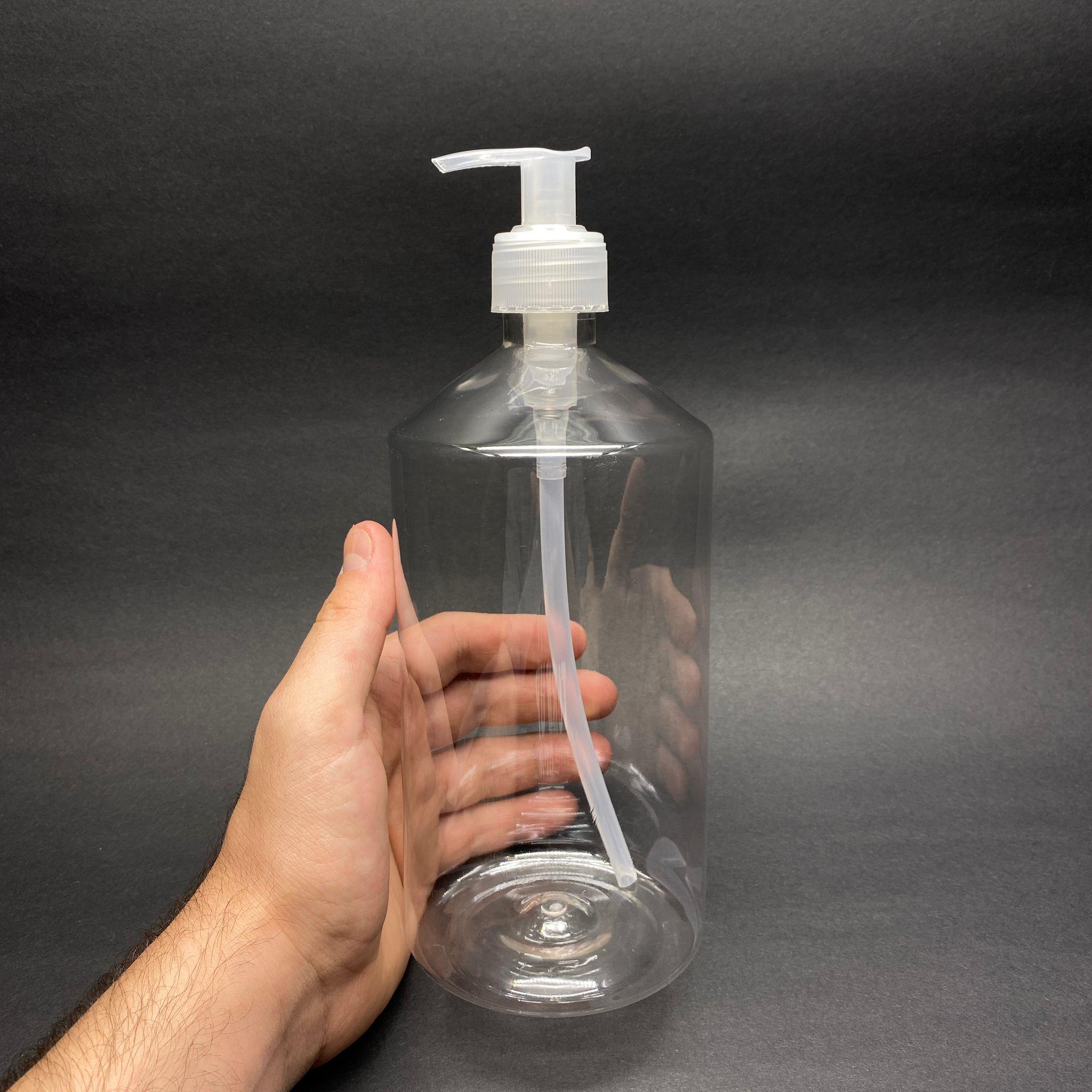 950 CC DÜZ MODEL KÜT BOYUNLU  PET ŞİŞE - ŞEFFAF SIVI SABUN POMPALI  - 950 ML DÜZ SADE PET ŞİŞE