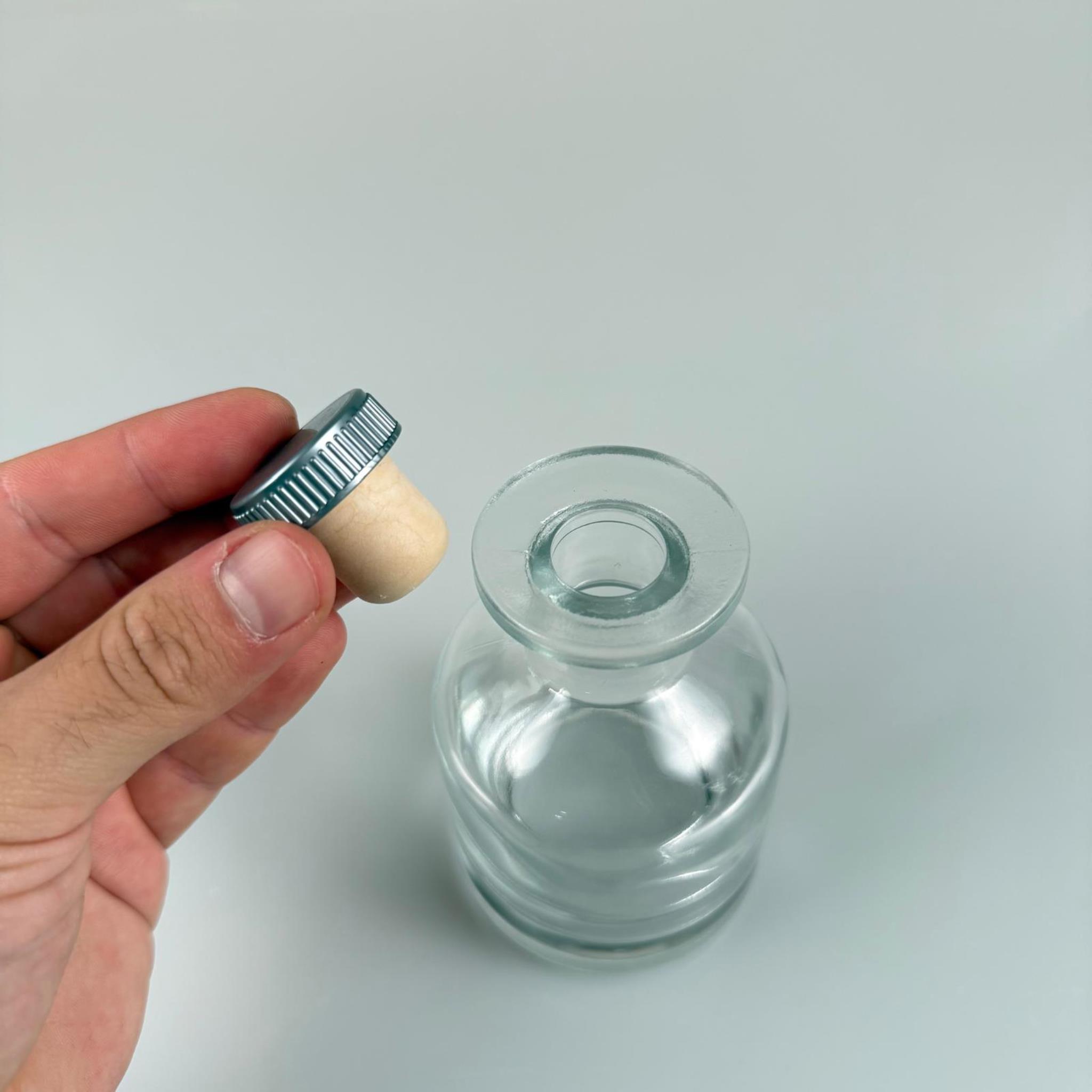 150 CC CAM SİLİNDİR BAMBU ODA KOKUSU ŞİŞESİ - 150 ML DİFFUSER CAM ŞİŞE + GRİ MANTAR TIPA