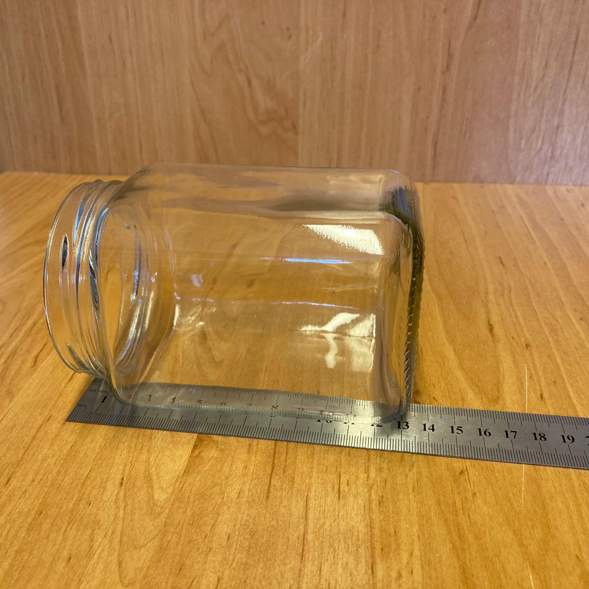 720 CC CAM KARE KAVANOZ (82 AĞIZ) - 720 ML KÖŞELİ KAVANOZ - KAPAKSIZ