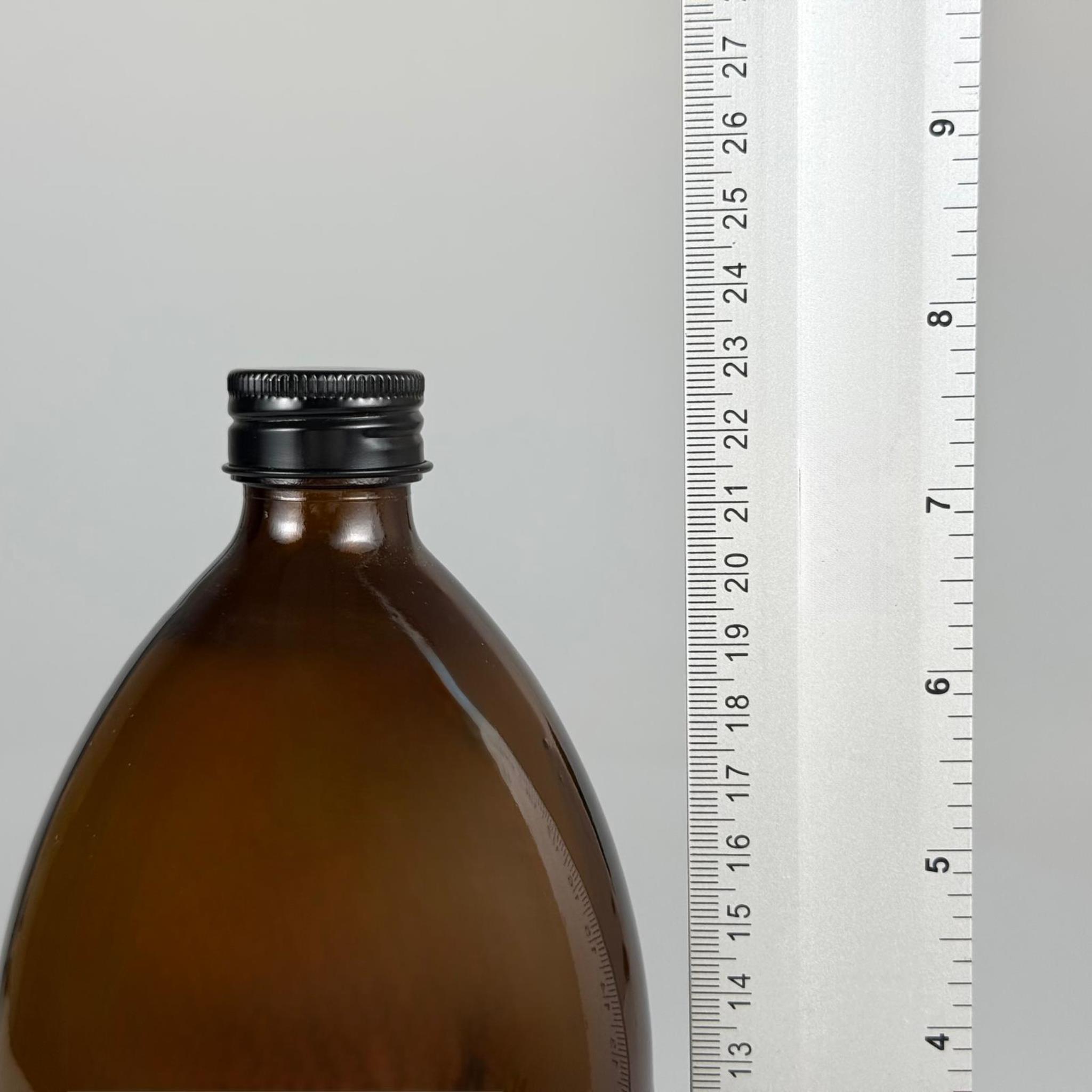 1000 CC AMBER TOMBUL ÖZEL SERİ CAM ŞİŞE - METAL ALÜMİNYUM SİYAH KÖPÜK CONTALI KAPAKLI - 1000 ML CAM ECZA ŞİŞESİ - KAHVERENGİ