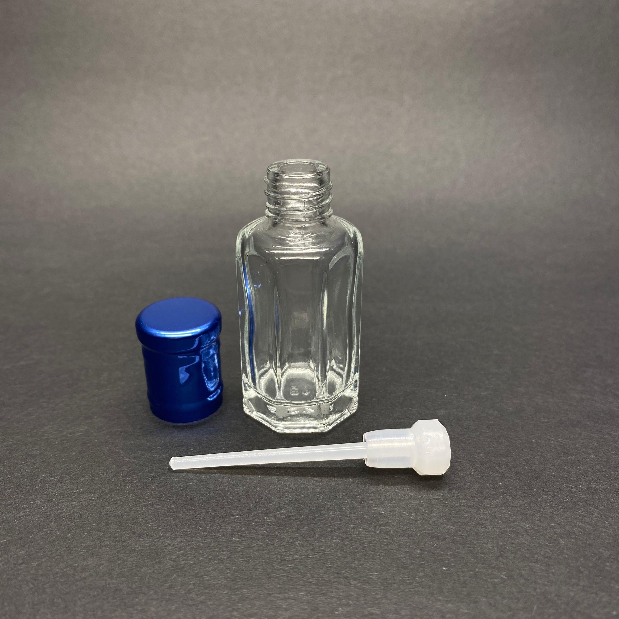 12 CC ÇUBUKLU ESANS ŞİŞESİ -  HACI MİSİ , AROMATİK YAĞ , KOKU , PARFÜM İÇİN SÜRÜLEBİLİR 12 ML CAM ŞİŞE - MAVİ KAPAKLI
