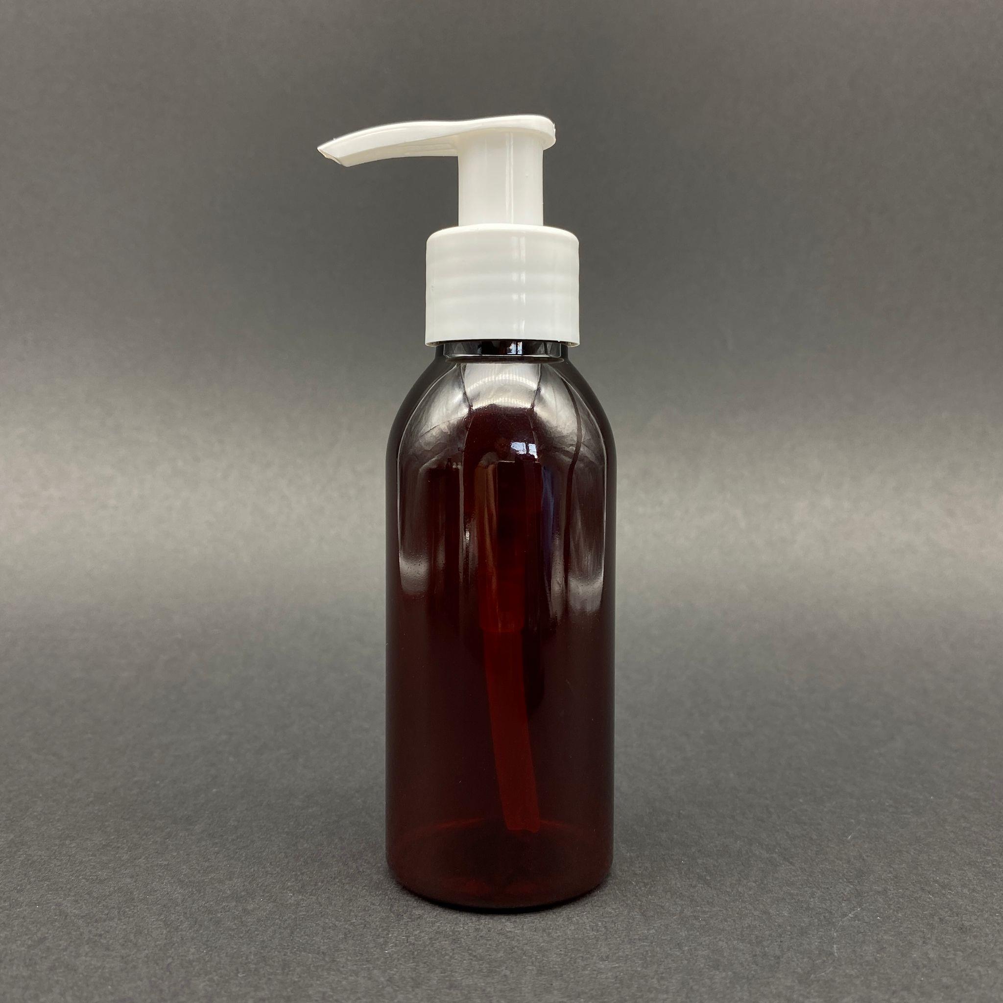 100 CC AMBER SERT PLASTİK ŞİŞE BEYAZ POMPALI TAKIM - 100 ML KAHVERENGİ POMPALI PET ŞİŞE