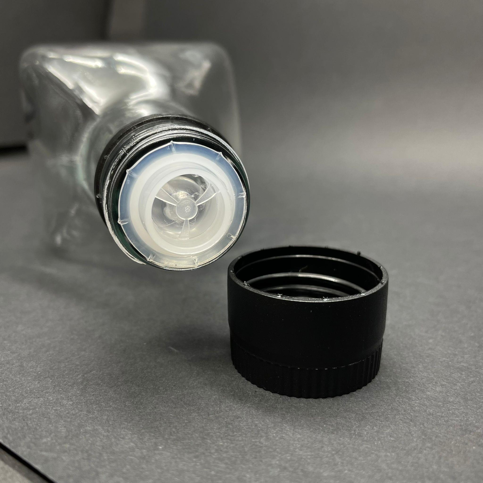 1000 CC MARASKA CAM ŞİŞE - SİYAH BİLYELİ KİLİTLİ PLASTİK KAPAKLI - 1 LİTRE KÖŞELİ YAĞ ŞİŞESİ - SİRKE ŞİŞESİ  - 1 LT YAĞ ŞİŞESİ - SIVIYI KONTROLLÜ AKITMAYI SAĞLAR