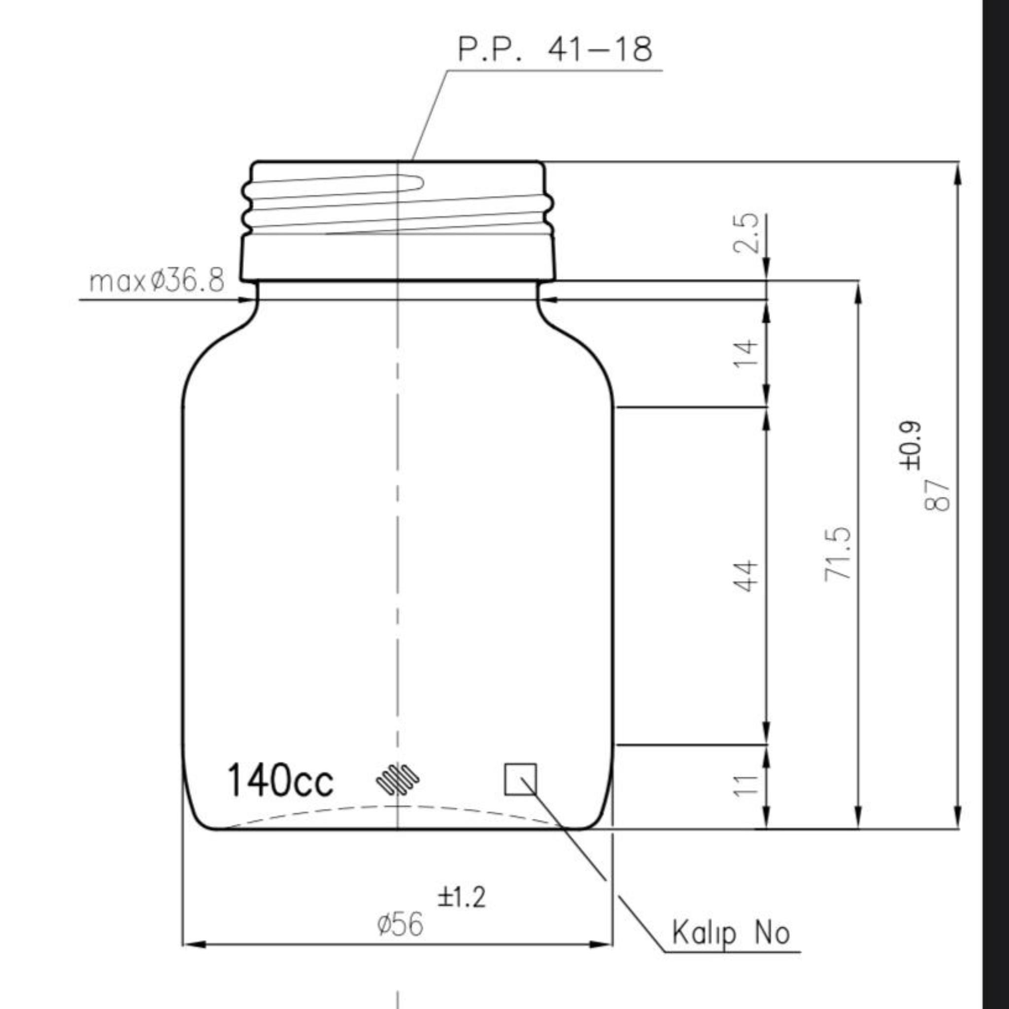 140 ML CAM TABLET ŞİŞE - KAPAKSIZ 41 AĞIZ - 140 CC ŞEFFAF ŞİŞECAM ECZA ŞİŞELERİ - ŞİŞECAM ÜRÜN KODU 718814
