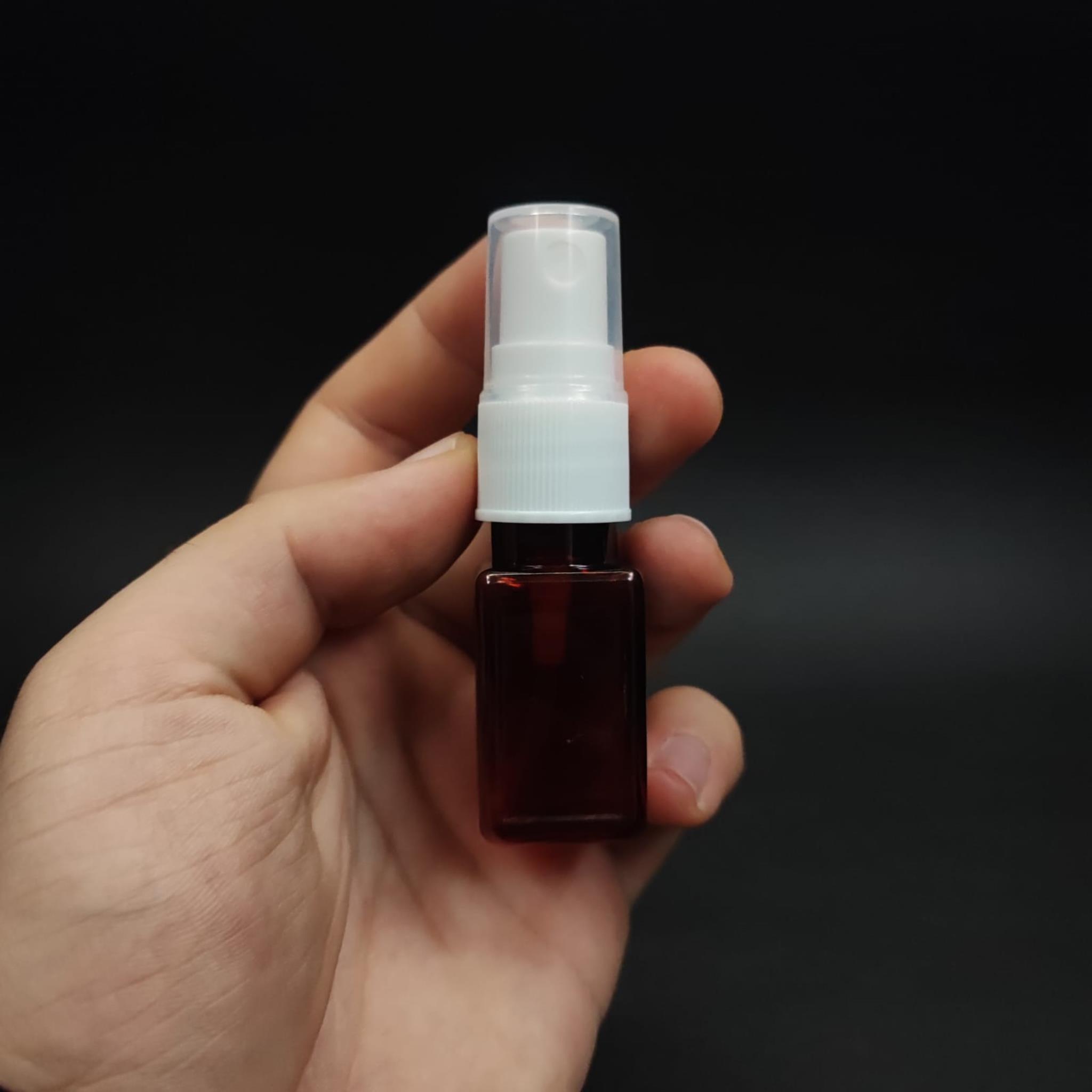 10 CC AMBER KARE PET ŞİŞE - BEYAZ SPREYLİ TESTER 10 ML PLASTİK ŞİŞE