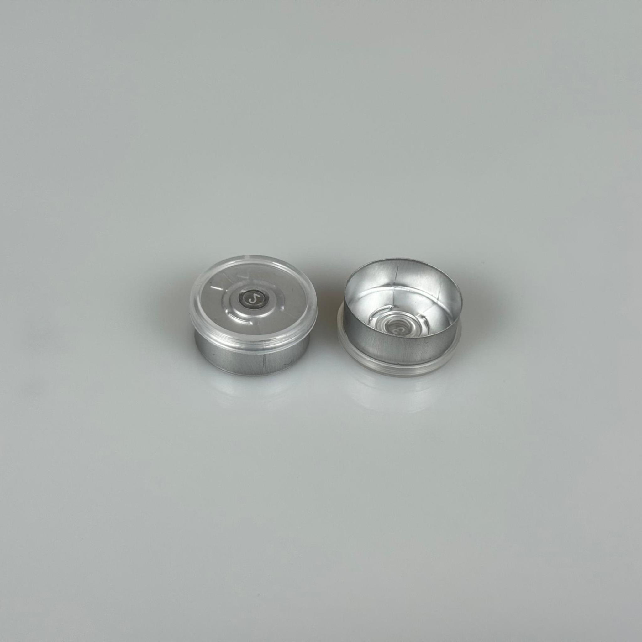 20 MM TEAR - OFF YIRTMALI PENİSİLİN ALÜMİNYUM FLAKON YIRTMAÇ KAPAK ÜSTÜ ŞEFFAF