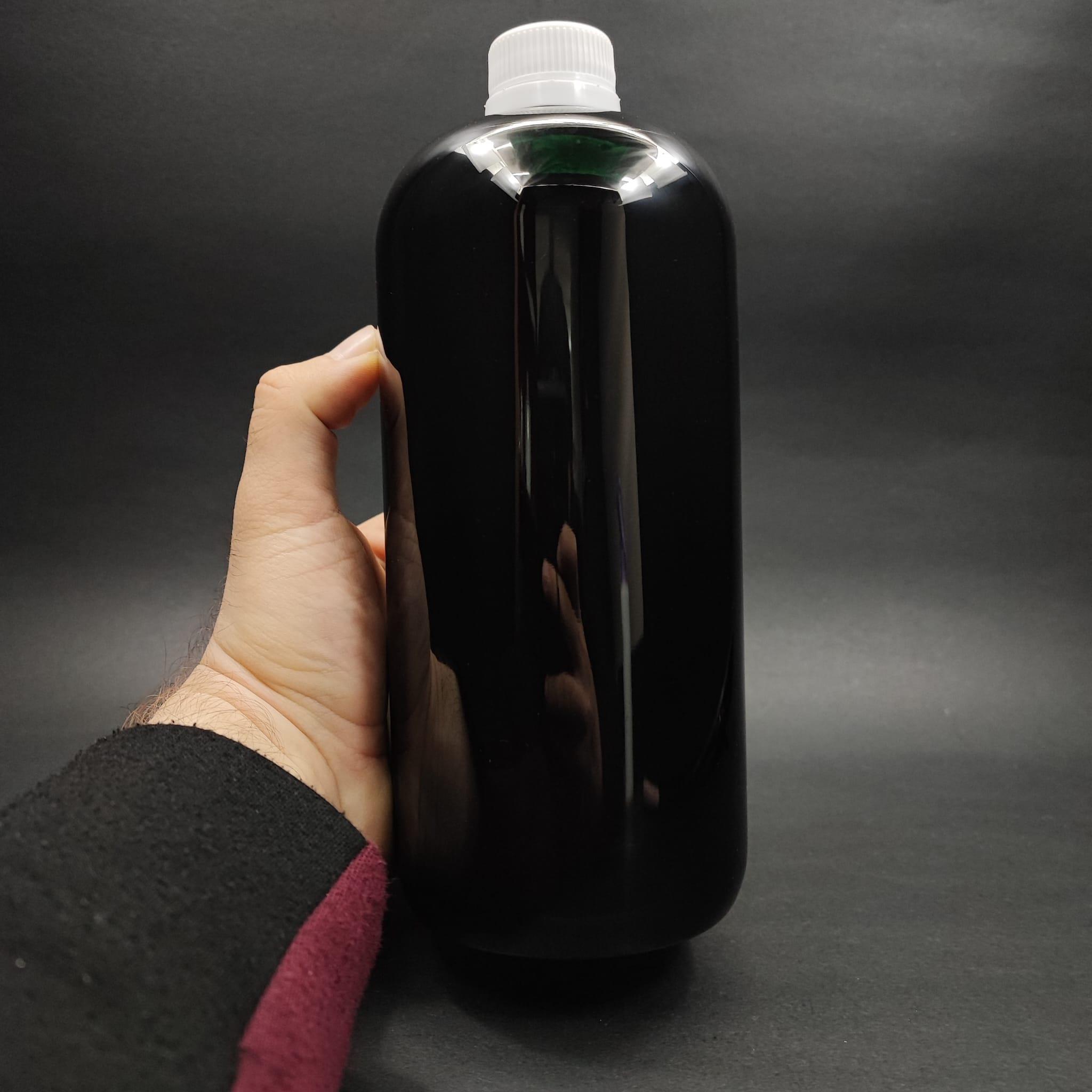 1000 CC SİYAH PLASTİK ŞİŞE - BEYAZ KİLİTLİ CONTALI KAPAKLI - 1000 ML SİYAH BOŞ PET ŞİŞE