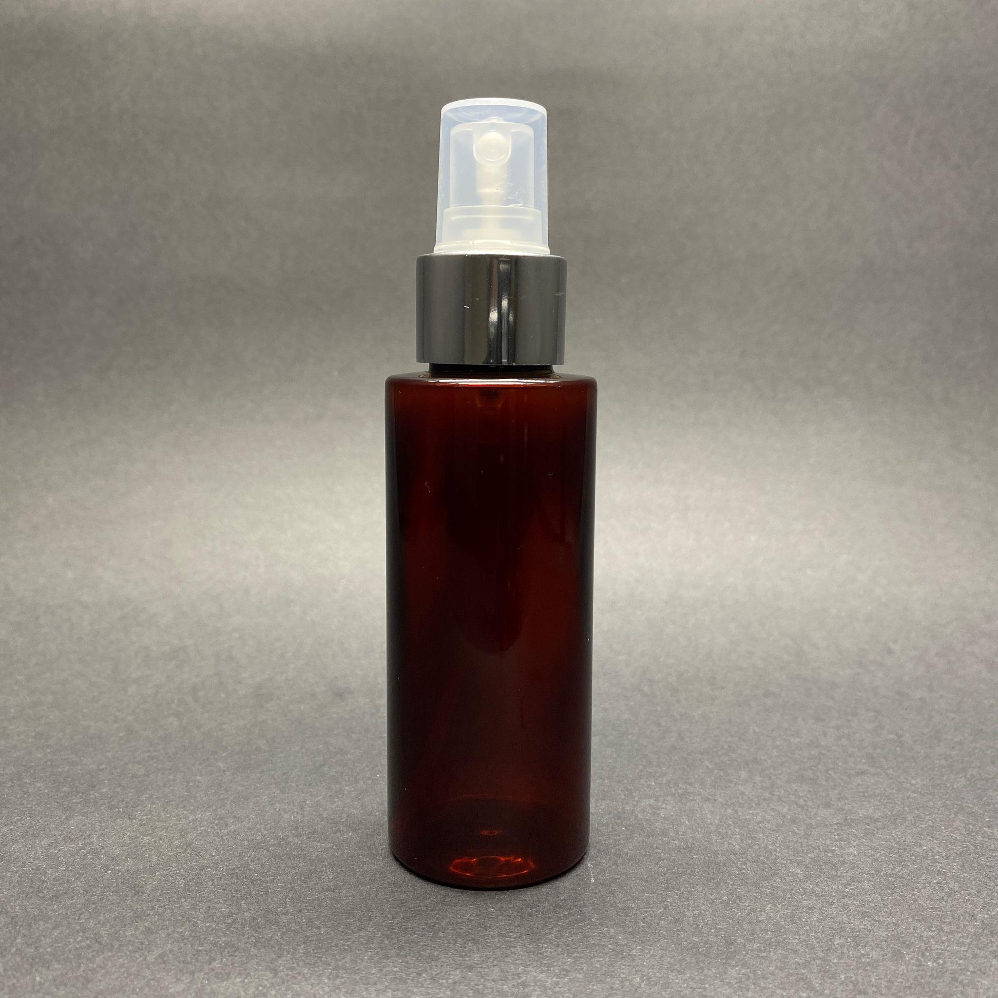 100 CC SİLİNDİR KESKİN KÜT MODEL SERT (17 GR) PET ŞİŞE - GÜMÜŞ SPREYLİ - AĞIZ ÇAPI 24 MM - AMBER