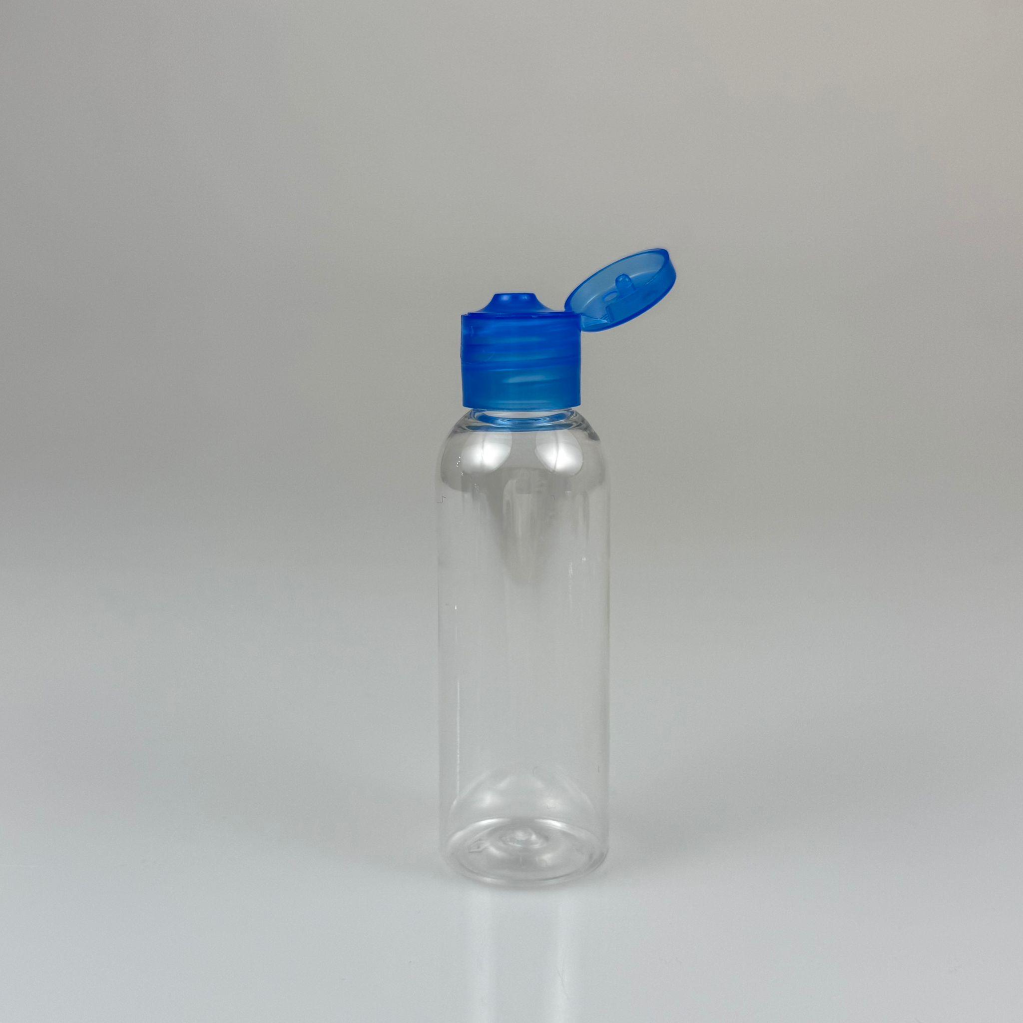 50 CC SİLİNDİR PET ŞİŞE + MAVİ FLİPTOP KAPAK - 50 ML PROMOSYON KOLONYA İÇİN BOŞ ŞİŞE