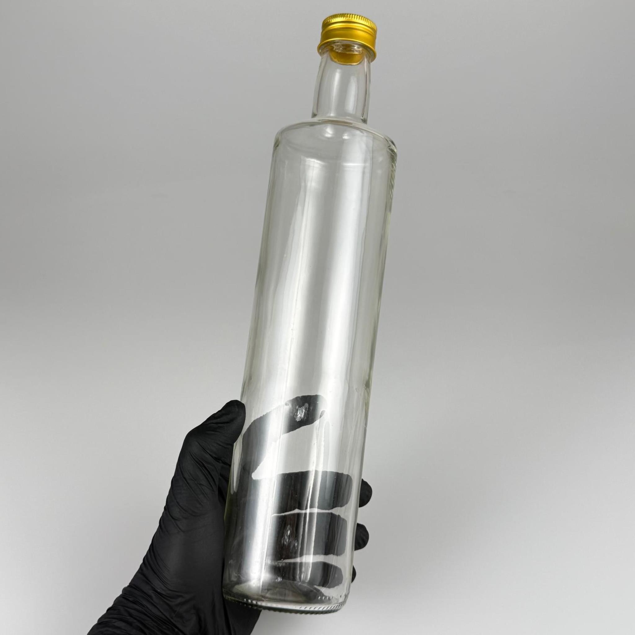 750 CC DORİKA CAM ŞİŞE - GOLD METAL ALÜMİNYUM KÖPÜK CONTALI KAPAKLI - 750 ML ŞEFFAF DORİKA ŞİŞE