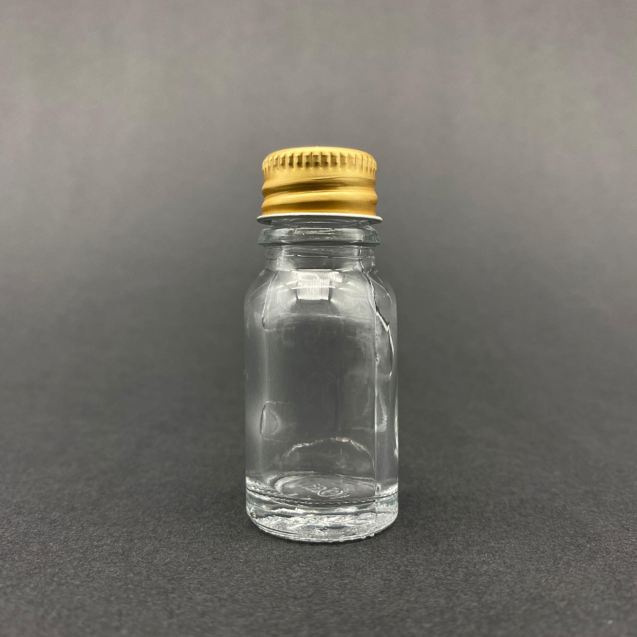 10 CC CAM ŞİŞE - GOLD VİDALI METAL KAPAKLI - 10 ML STANDART CAM ŞİŞE