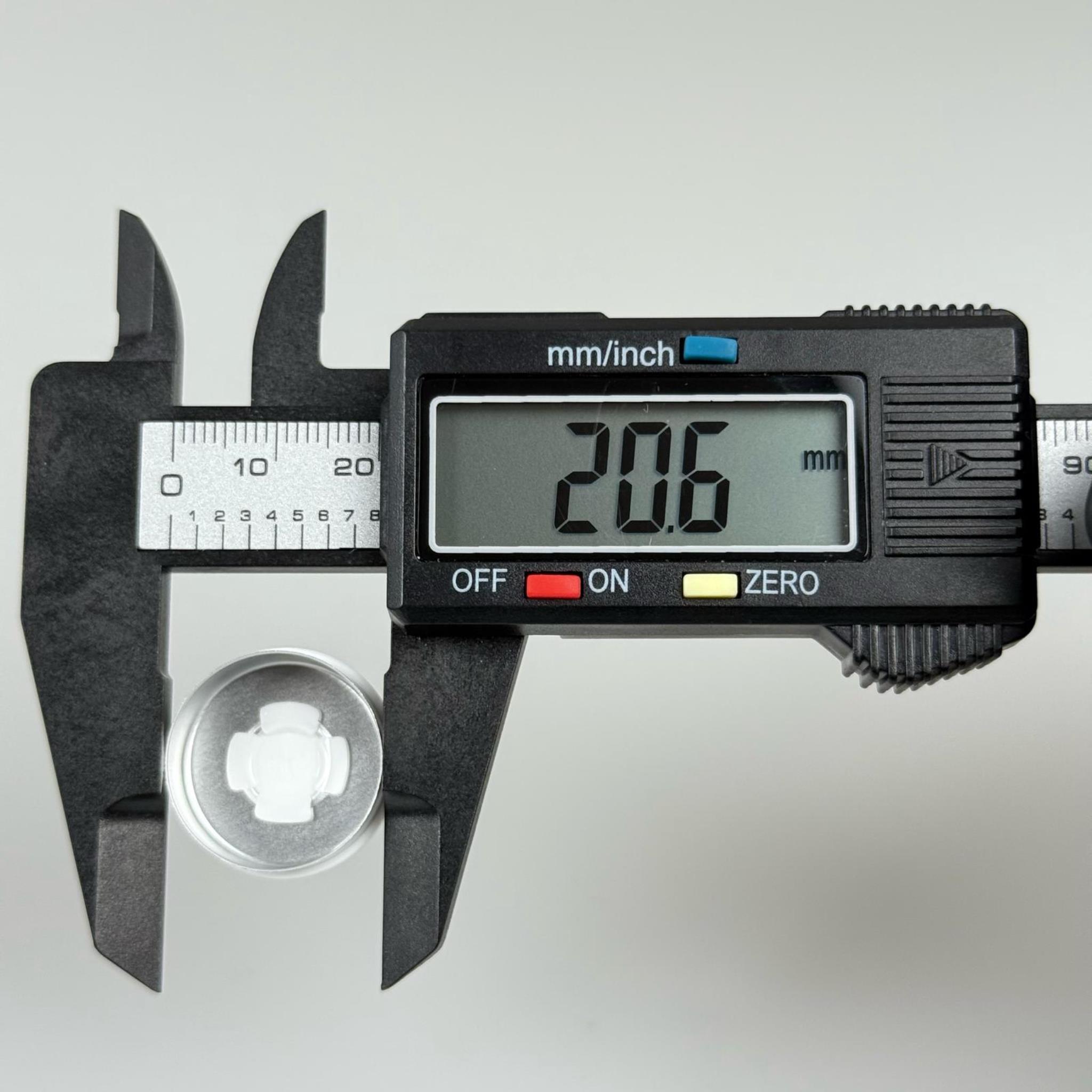 PENİSİLİN ALÜMİNYUM FLAKON KAPAK BEYAZ (İÇİ ÇENTİKLİ) -  20 MM DÜZ RENKLİ FLİP-OFF KAPAK