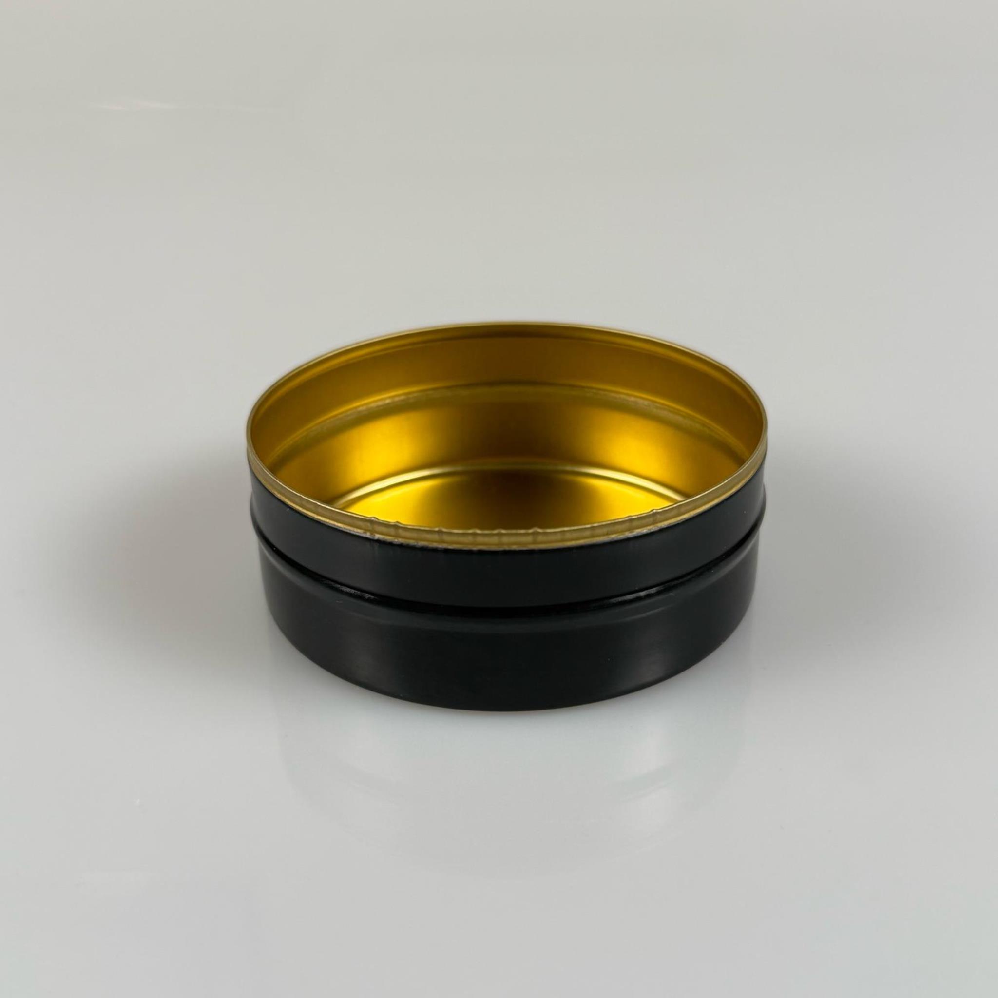 100 CC TENEKE KUTU - SİYAH - KAPAKSIZ - METAL AMBALAJ - MUM TENEKESİ 74 X 27 MM