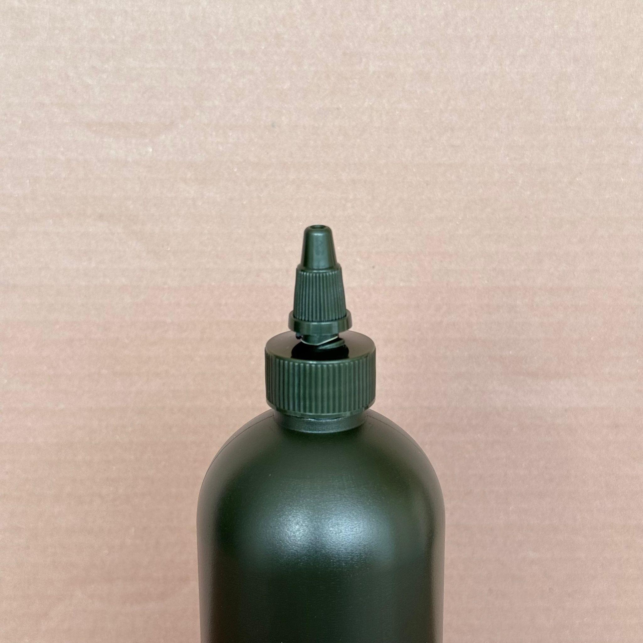 ZEYTİNYAĞI, SOS, ACI SOS, SİRKE, SRIRACHA VB BOŞ ŞİŞELERİ - YEŞİL SİVRİ TWİST AKITICI KAPAK + 500 ML YEŞİL POLİETİLEN SIKILABİLİR UZUN PLASTİK ŞİŞE TAKIM