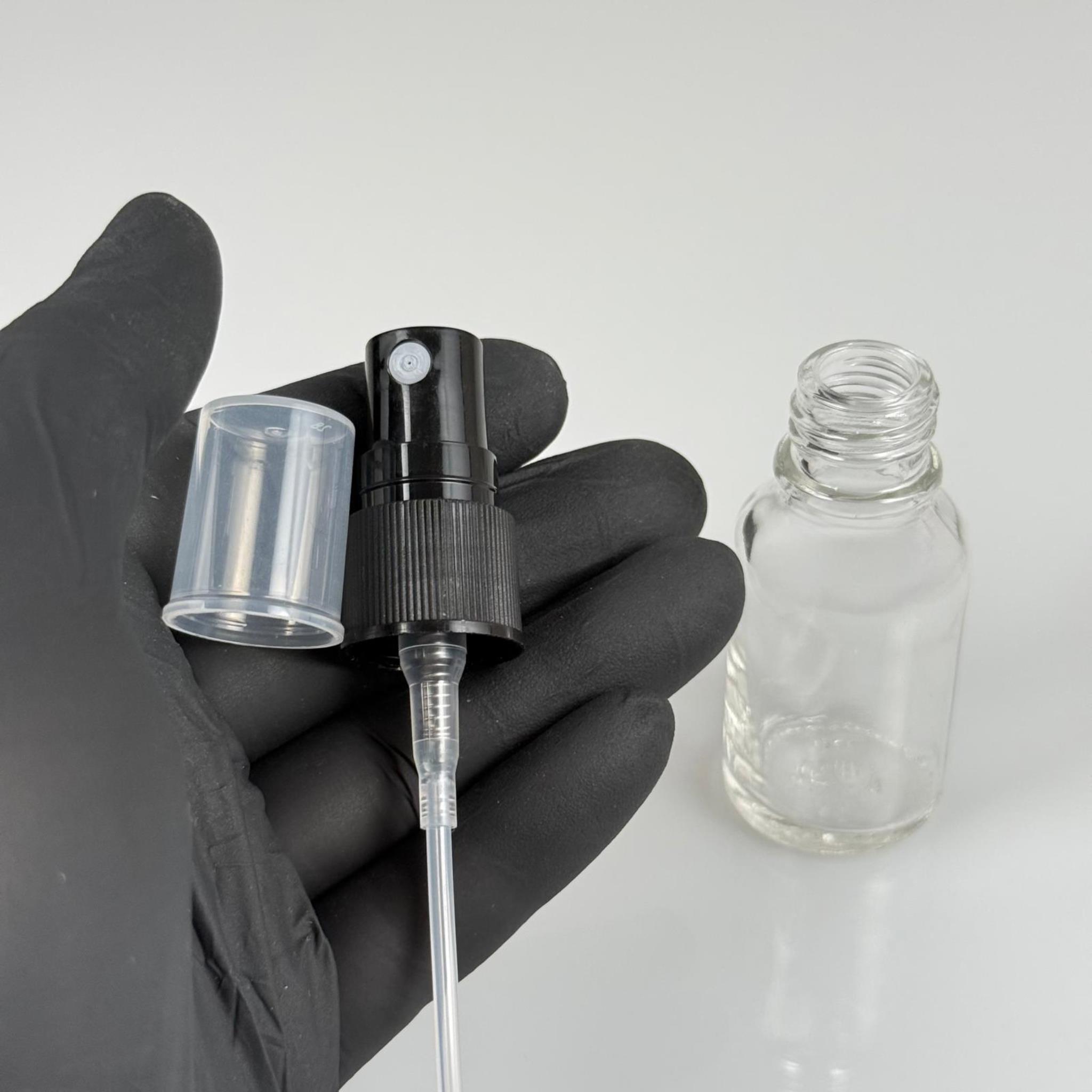 15 CC ŞEFFAF CAM ŞİŞE SİYAH SPREYLİ TAKIM - 15 ML SPREYLİ ŞİŞE