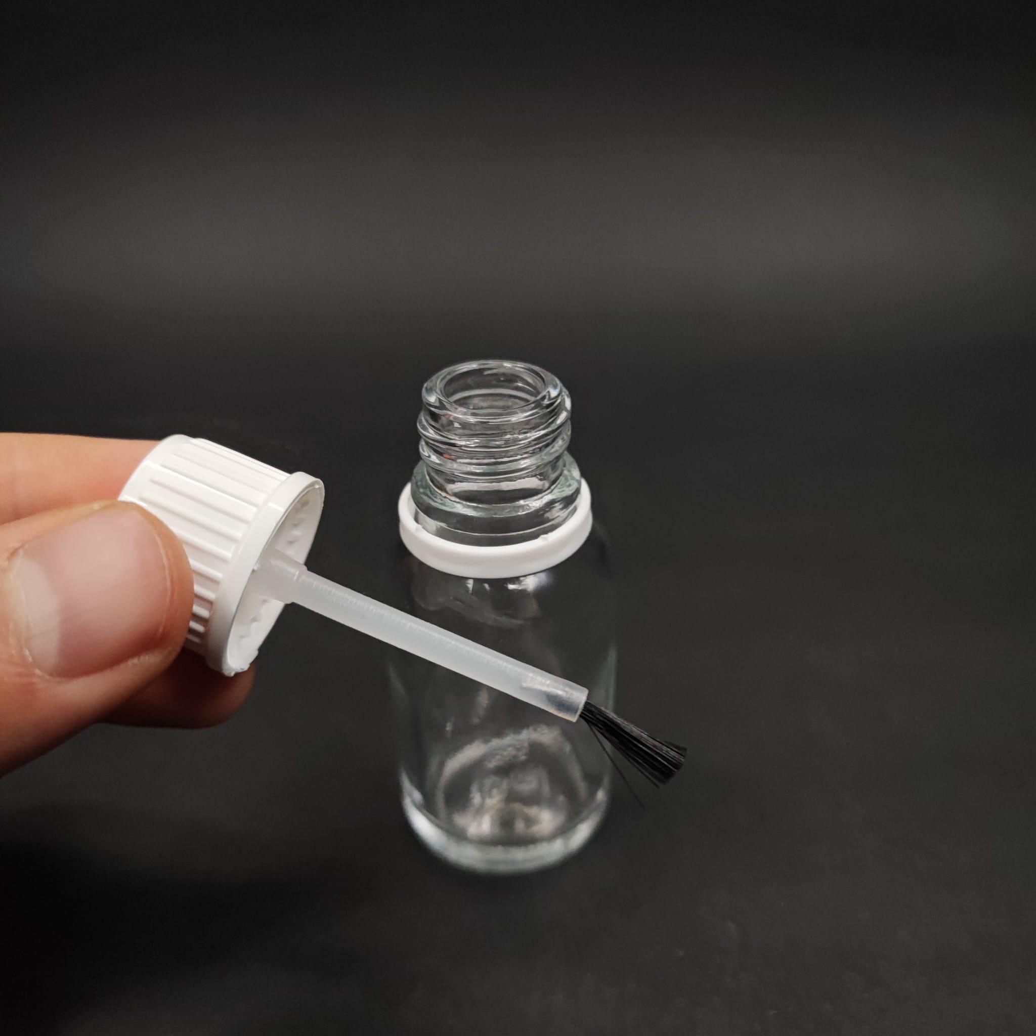 15 CC FIRÇALI ŞEFFAF CAM ŞİŞE - 15 ML KAPAKLI FIRÇALI CAM ŞİŞE - CAM OJE ŞİŞESİ FIRÇALI BEYAZ KAPAKLI TAKIM - BOŞ OJE ŞİŞESİ, FIRÇALI ŞİŞE, OTOMOTİV VE MOBİLYA İÇİN RÖTÜŞ BOYA ŞİŞESİ