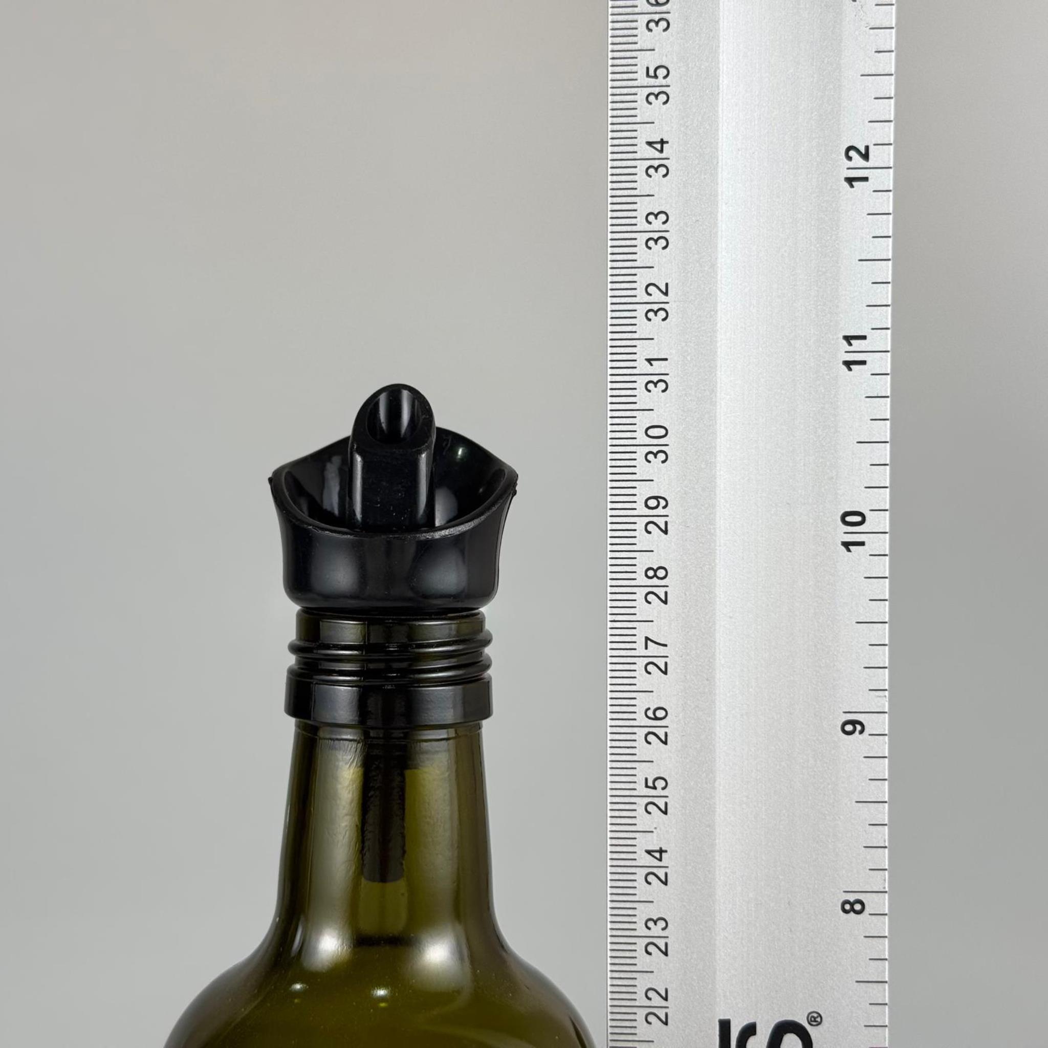 Akıtmaz Kapaklı Şık Cam Yağlık – Zeytinyağı ve Sirke İçin - Restoran Tipi 750 ML Yeşil Maraska Kare Yağdanlık Siyah Akıtıcı Başlıklı
