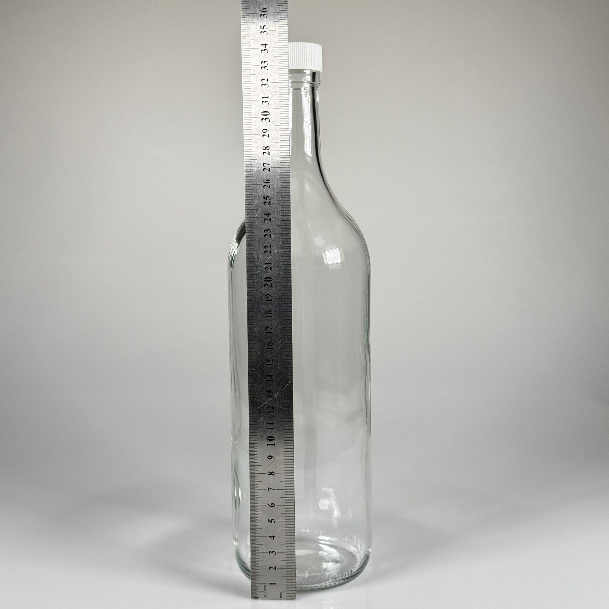 1500 CC ŞEFFAF CAM ŞİŞE - BEYAZ KAPAKLI - 1500 ML CAM ŞİŞE - 1,5 LİTRE CAM ŞİŞE