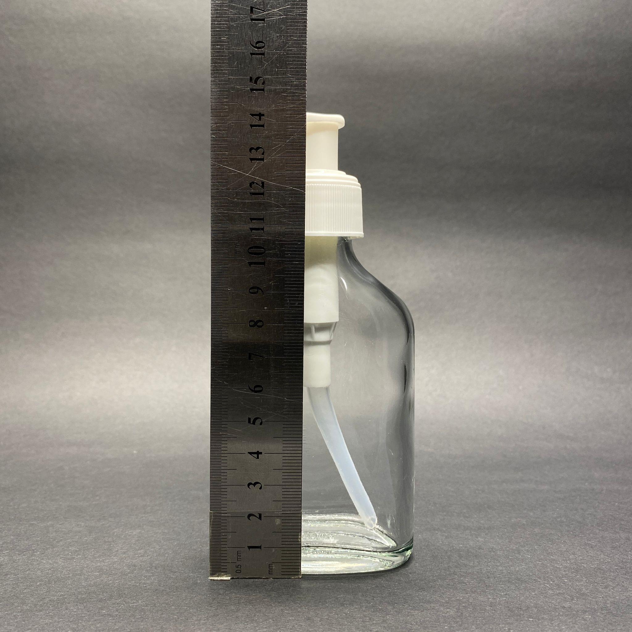 100 CC YASSI CAM ŞİŞE - BEYAZ POMPALI  - 100 ML SIVI SABUN POMPALI YASSI CAM ŞİŞE