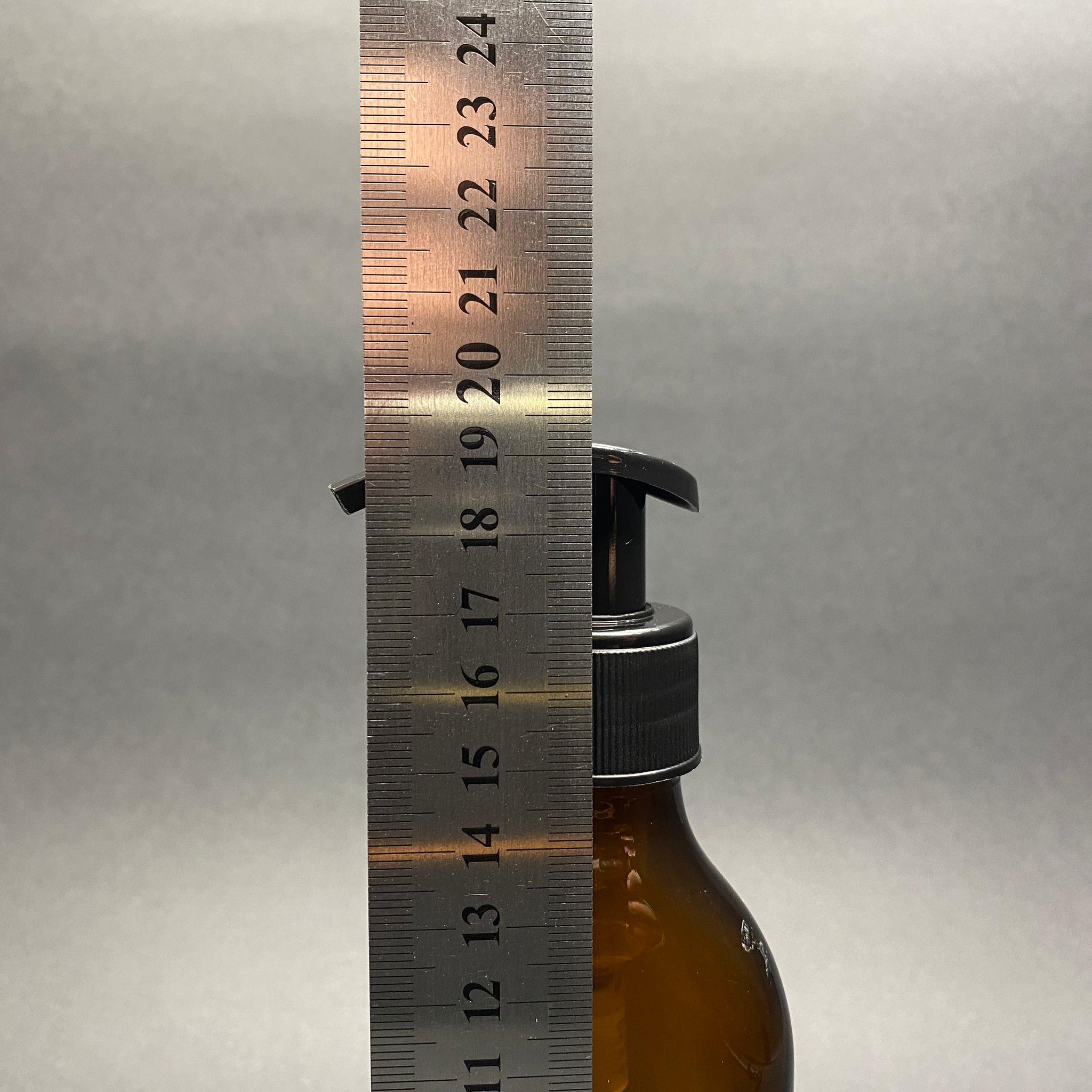 150 CC AMBER  CAM YASSI SİYAH POMPALI CAM ŞİŞE (28 AĞIZ) - 150 ML KAHVERENGİ YASSI POMPALI CAM ŞİŞE