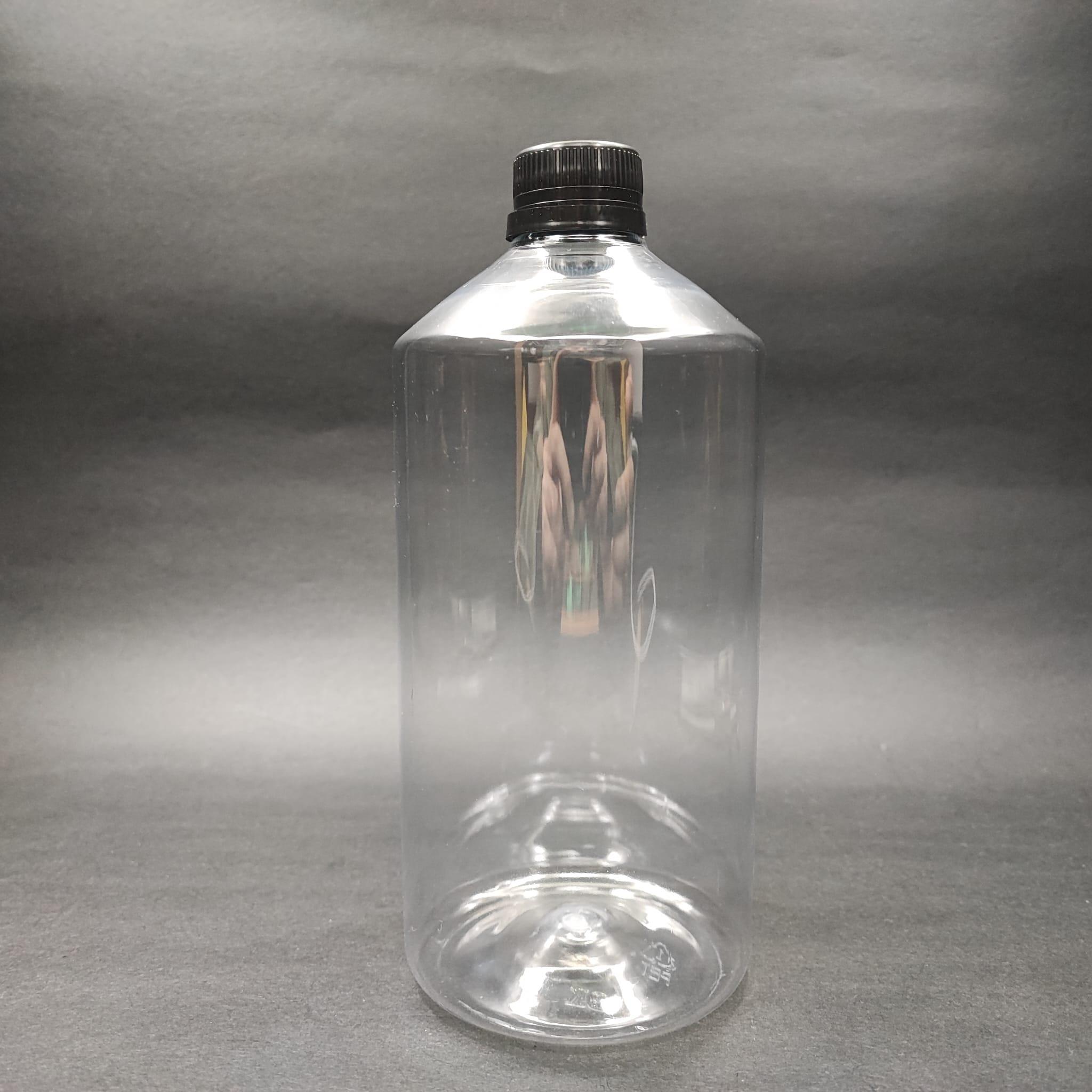 950 CC DÜZ MODEL PET ŞİŞE KÜT BOYUNLU  SİYAH KİLİTLİ KAPAKLI - 950 ML KAPAKLI PET ŞİŞE