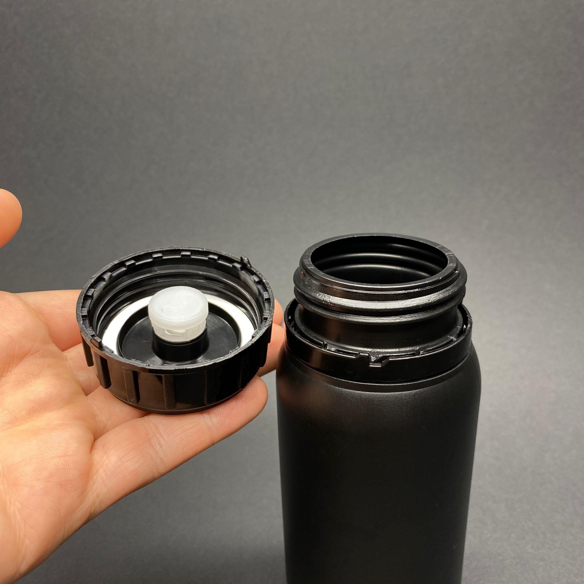 250 CC TARIM ŞİŞESİ - SİYAH - KÖPÜK CONTALI SİYAH VENTİLLİ KAPAKLI  250 ML GENİŞ AĞIZLI KALIN POLİETİEN ŞİŞE - ZİRAİ İLAÇ ŞİŞESİ