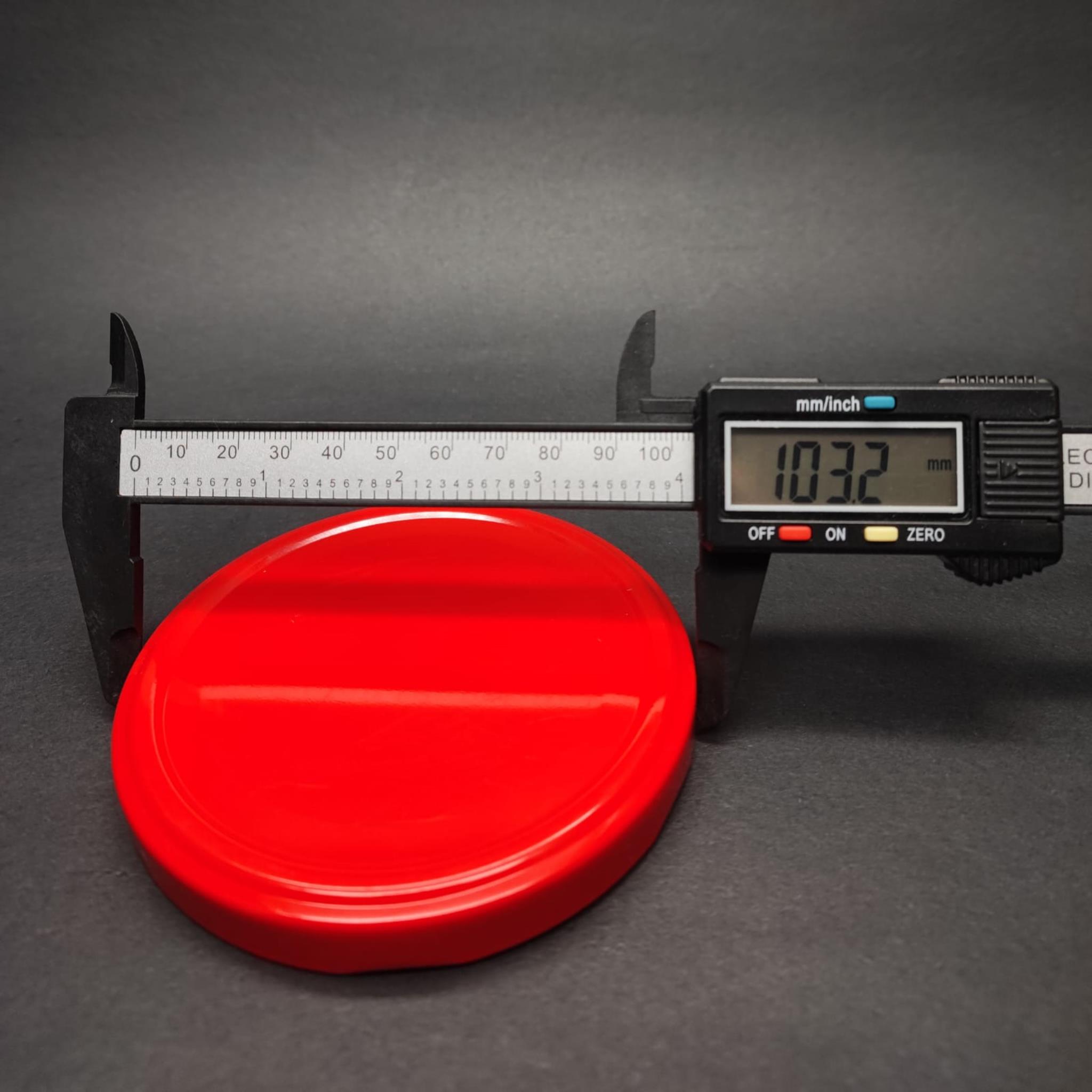 100 MM TWİST-OFF KIRMIZI METAL KAPAK - 100 MM TWİST-OFF CAM KAVANOZ KAPAĞI