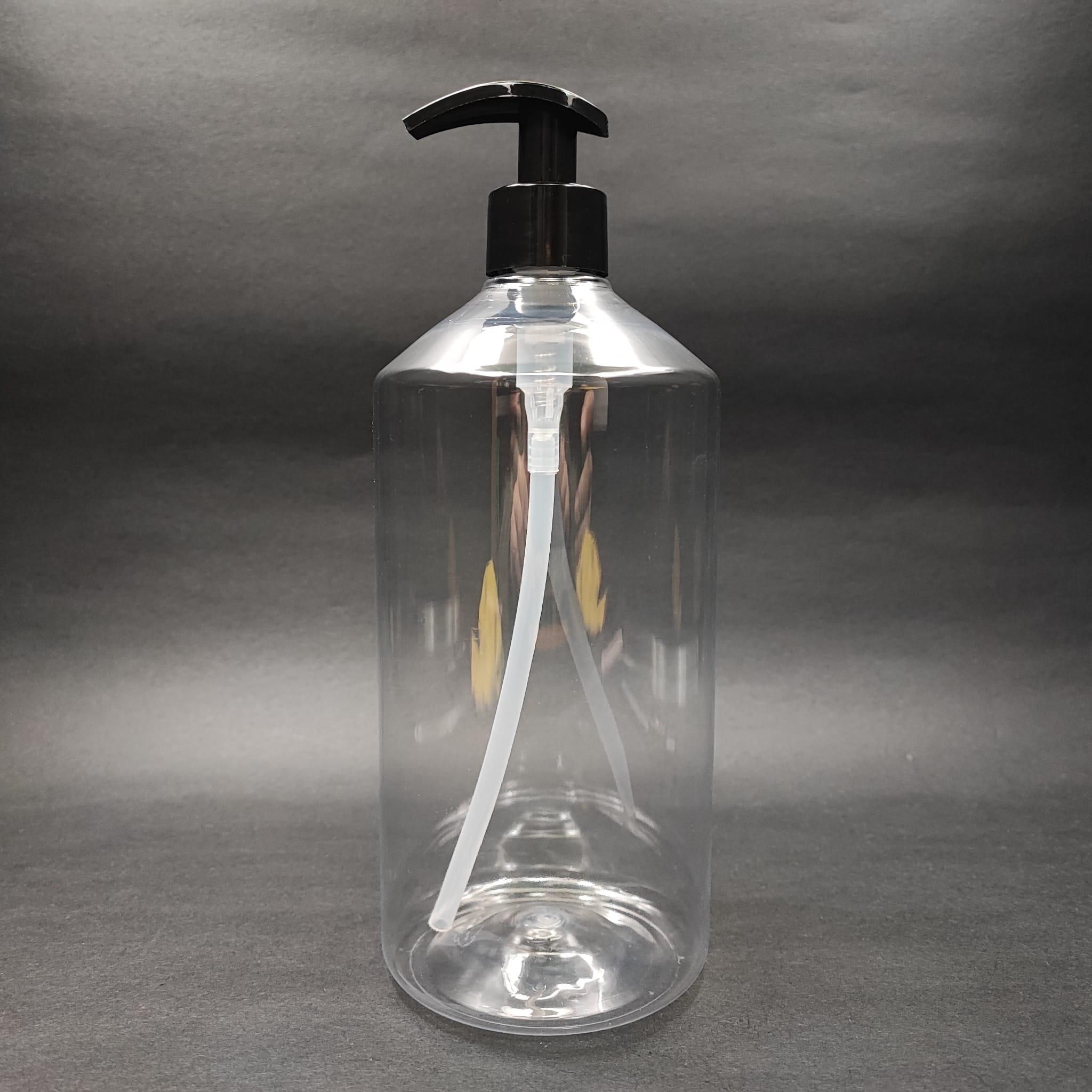 950 CC DÜZ MODEL PET ŞİŞE KÜT BOYUNLU  SİYAH POMPALI - 950 ML POMPALI PET ŞİŞE