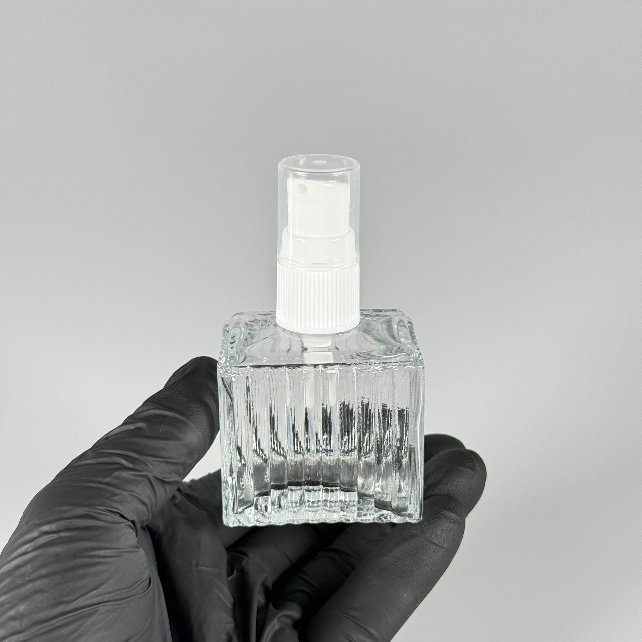 50 CC DESENLİ ÇİZGİLİ CAM ŞİŞE - BEYAZ LOSYON POMPALI - 50 ML PRESTİJLİ ŞİŞE