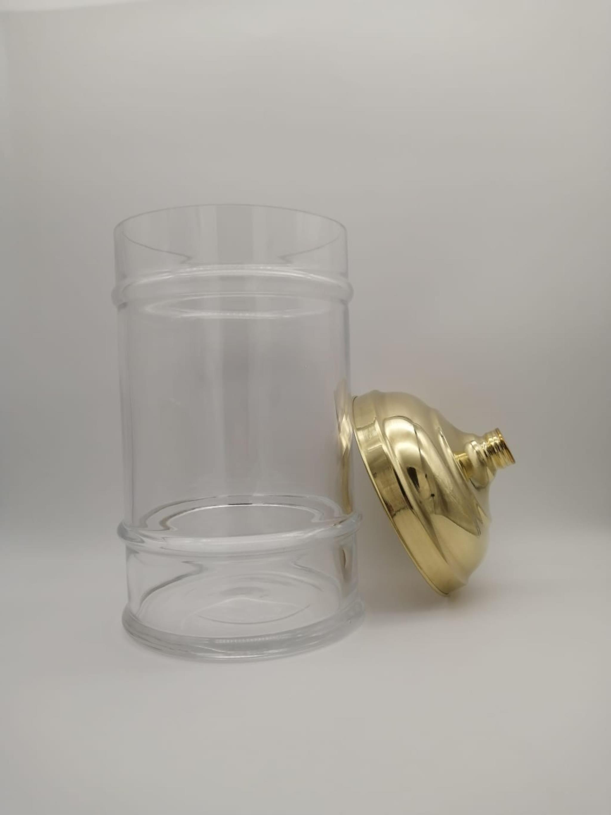 PİRİNÇ KAPAKLI BOĞUMLU 17X25 CM SİLİNDİR TEŞHİR KAVANOZU - AKTARİYE, DEKORATİF, PASTANE VB İÇİN NOSTALJİ KAVANOZ - 4,7 LT